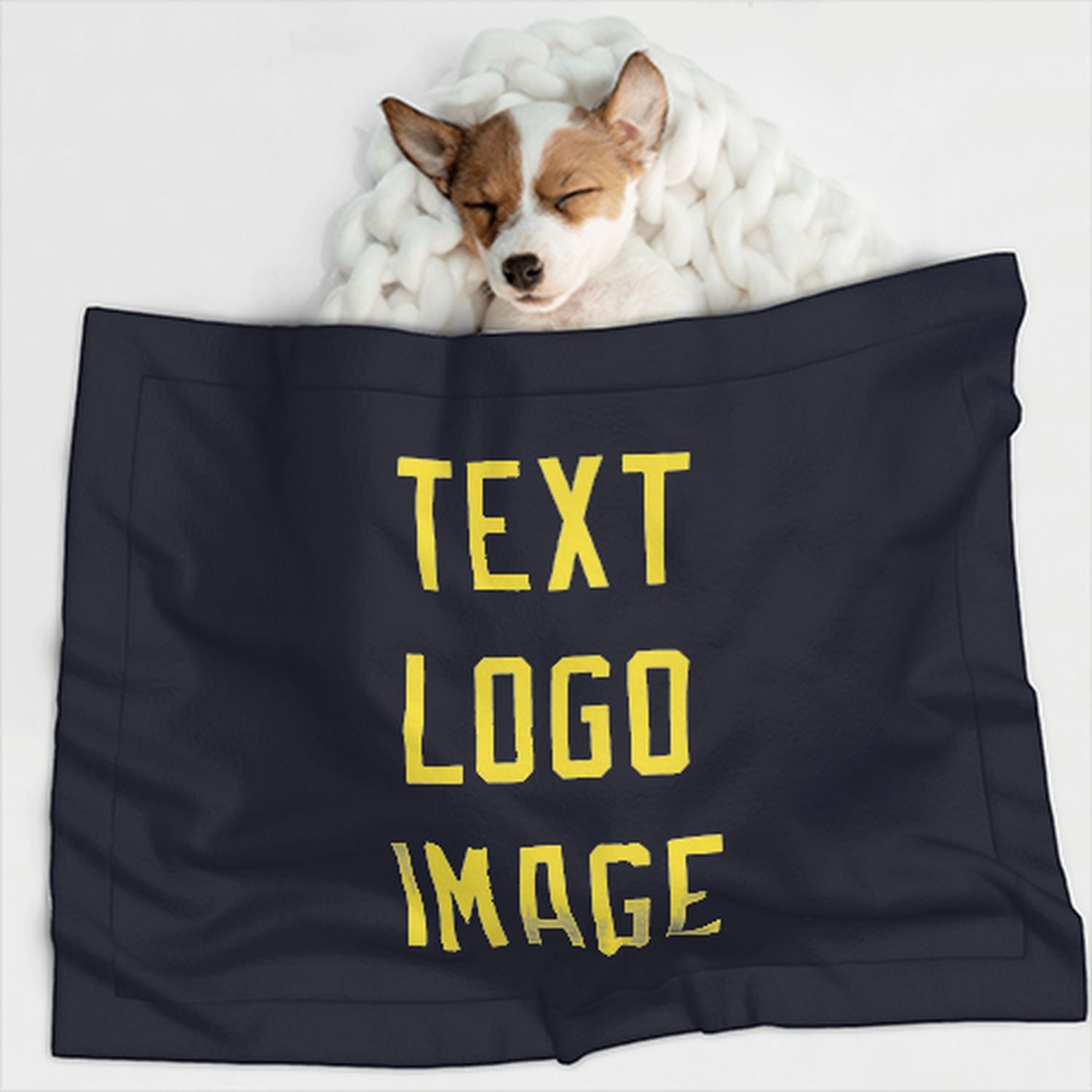 Coperta personalizzata per animali domestici color acciaio blu pallido giallo