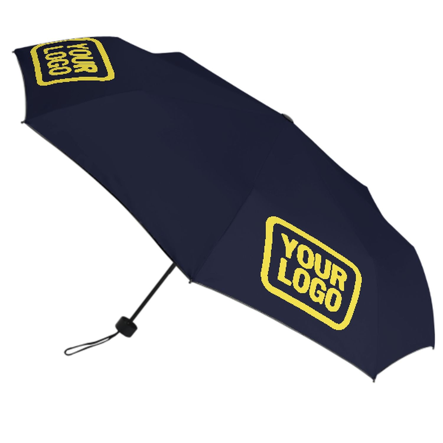 Maßgeschneidertes Stahlblau Blassgelb Automatik-Regenschirm