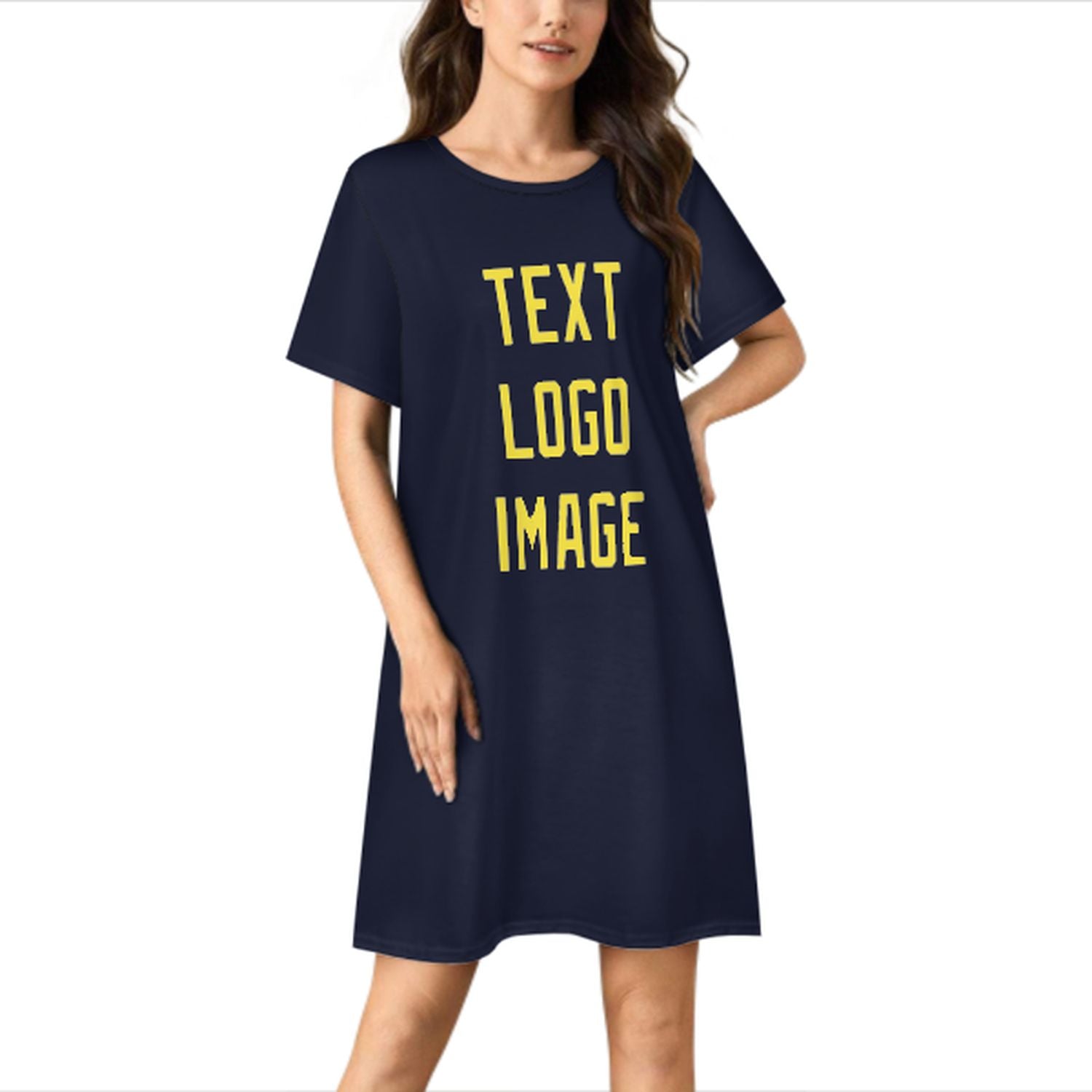 Camicia da notte su misura blu acciaio giallo pallido