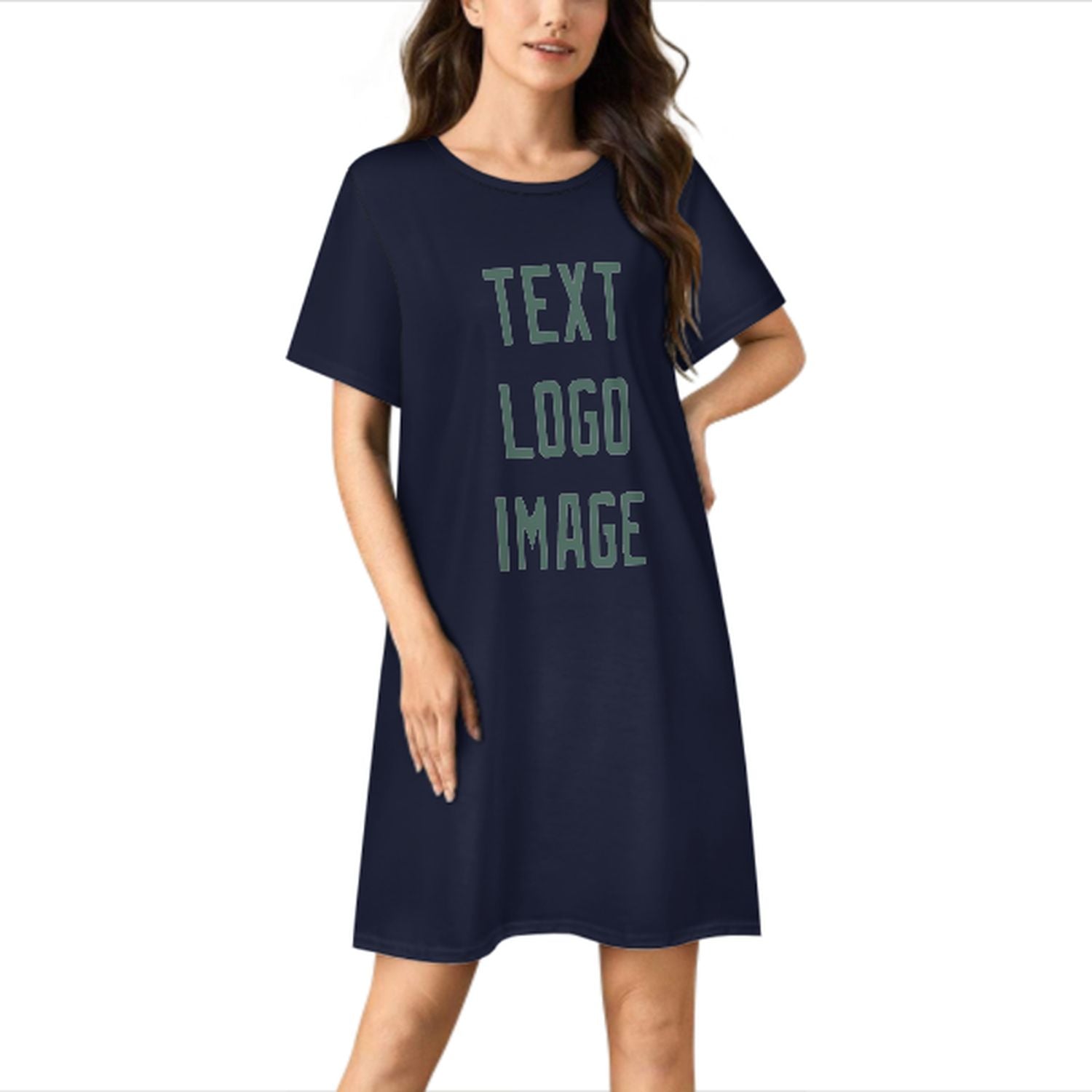 Camicia da notte su misura blu acciaio verde acqua