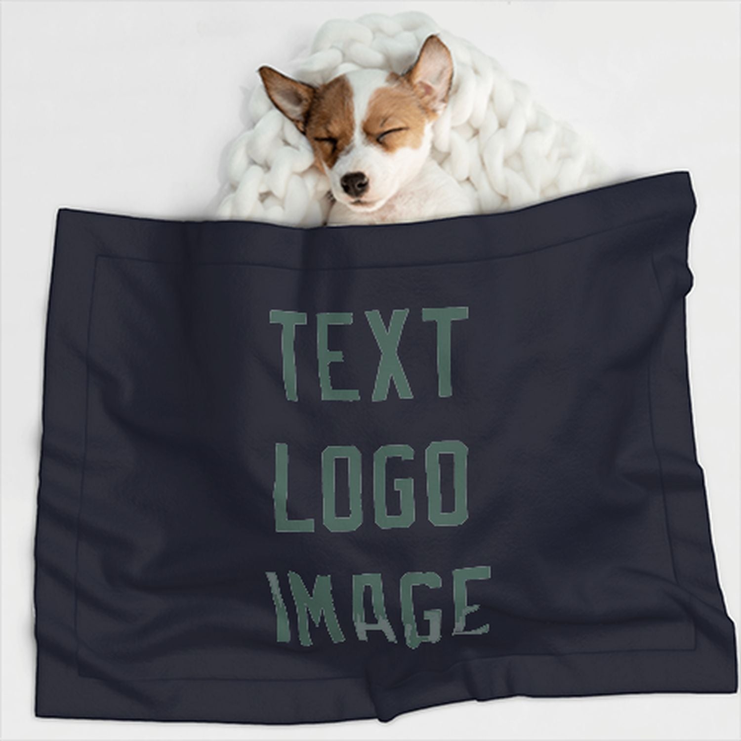 Coperta personalizzata per animali domestici color blu acciaio