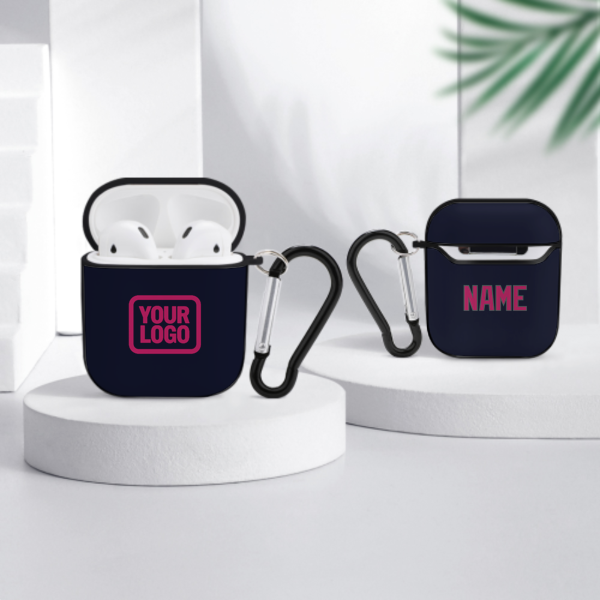 Maßgeschneidertes Stahlblau Rosarot AirPods-Hülle