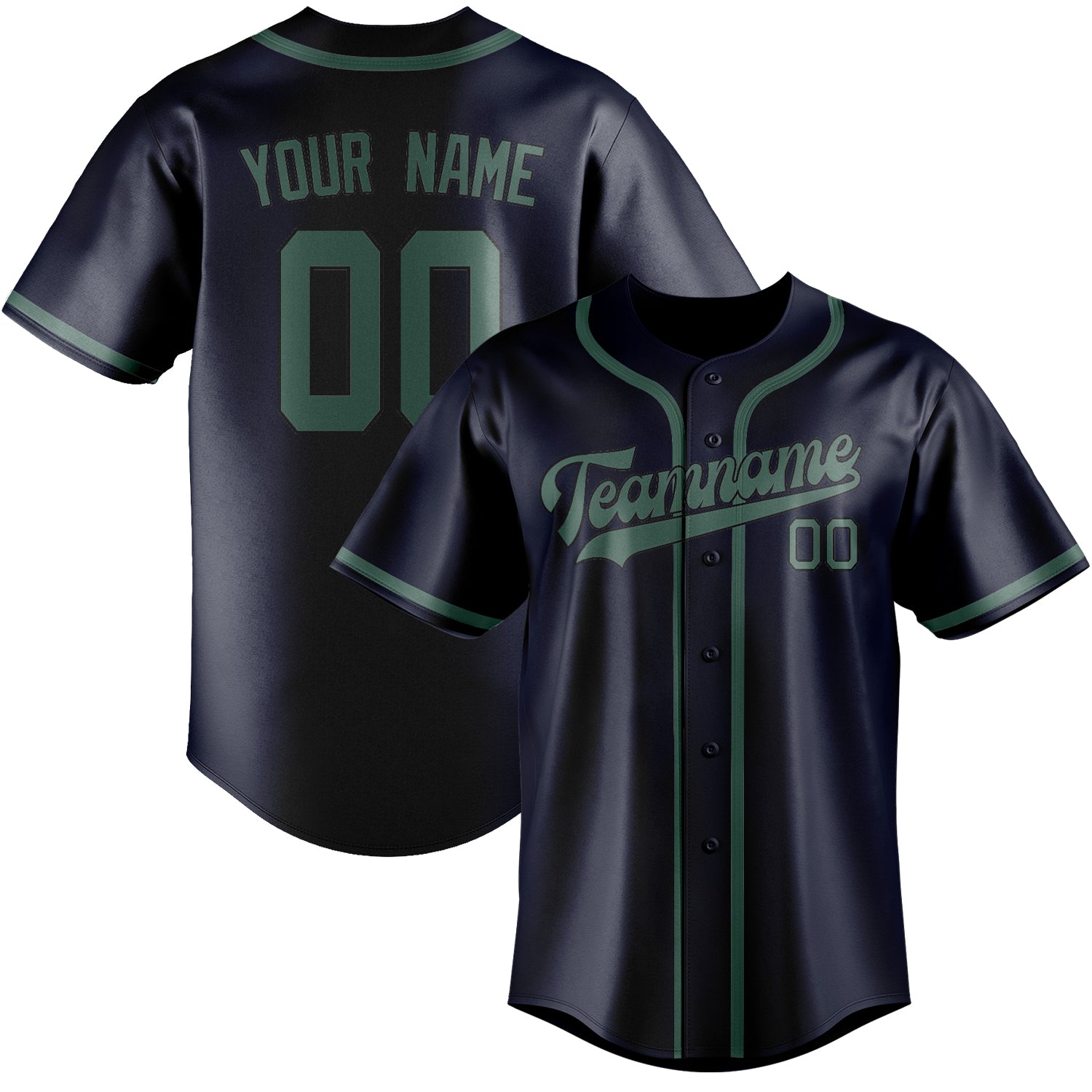 Benutzerdefiniertes Professionelles Stahlblau Blaugrün Baseballtrikot