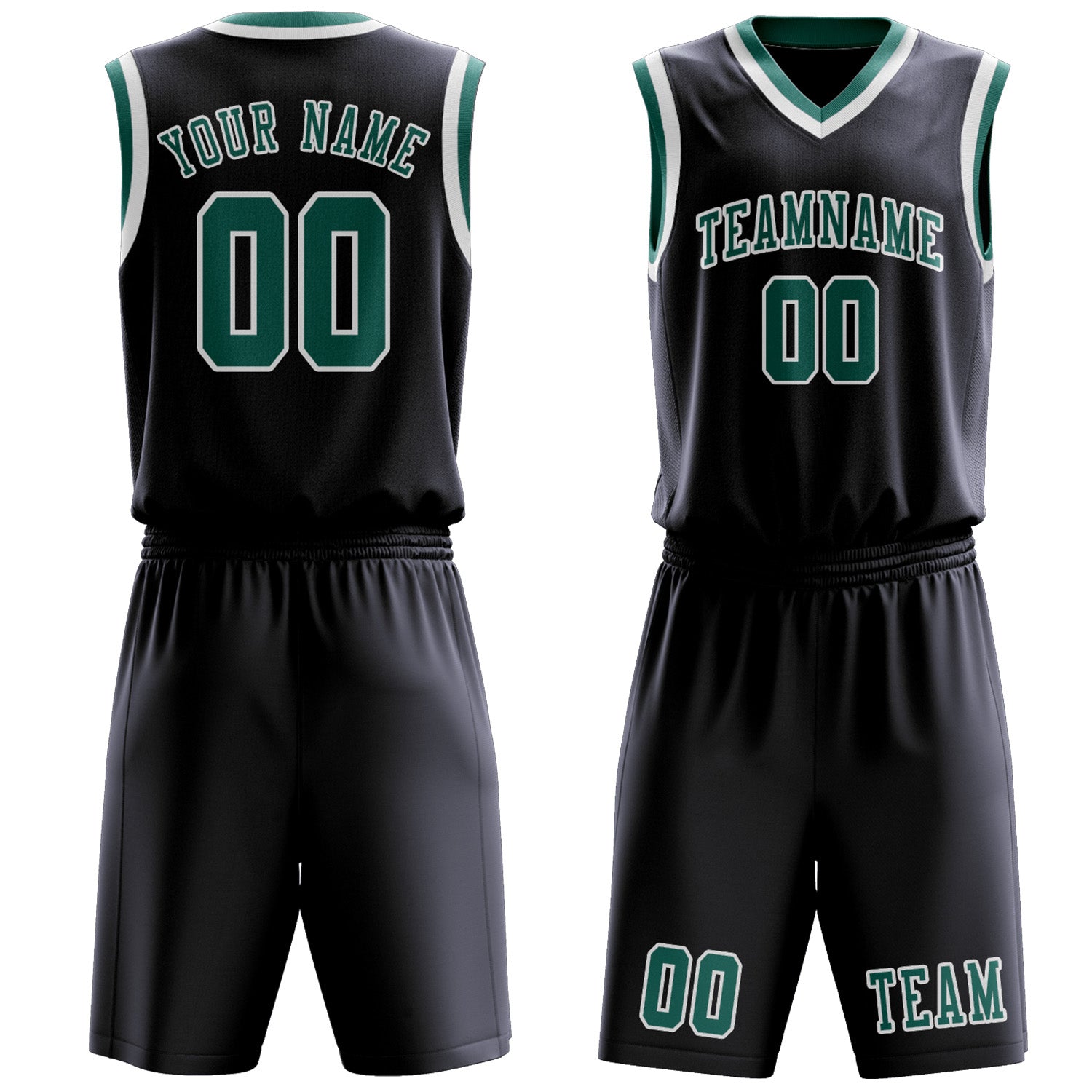 Benutzerdefiniertes Professionelles Stahlblau Blaugrün Basketballtrikot-Set