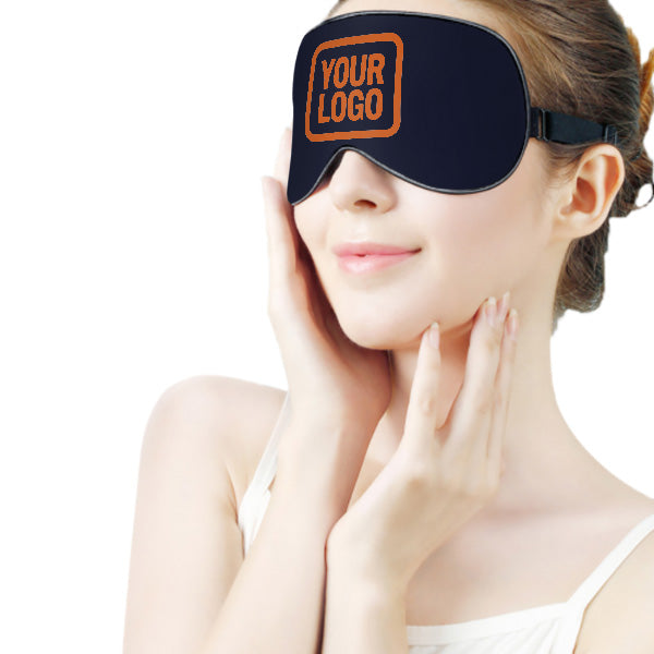 Maßgeschneidertes Stahlblau Orange Schlafmaske