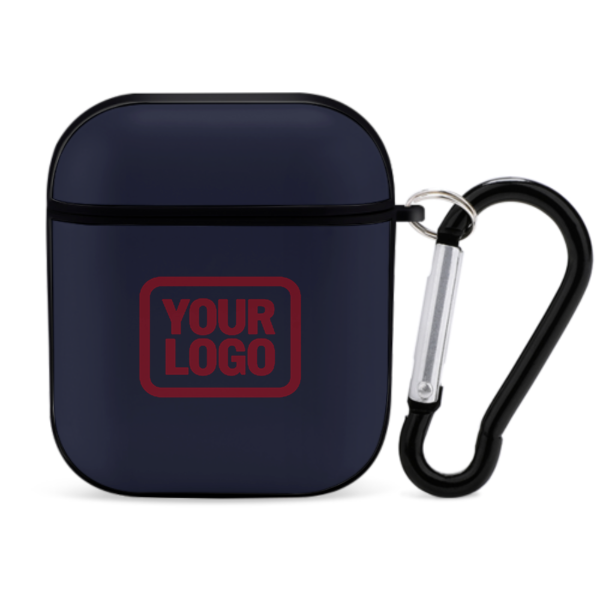 Maßgeschneidertes Stahlblau Karmesinrot AirPods-Hülle