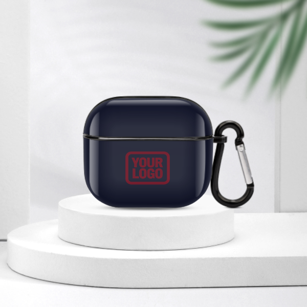 Maßgeschneidertes Stahlblau Karmesinrot AirPods-Hülle (3. Generation)