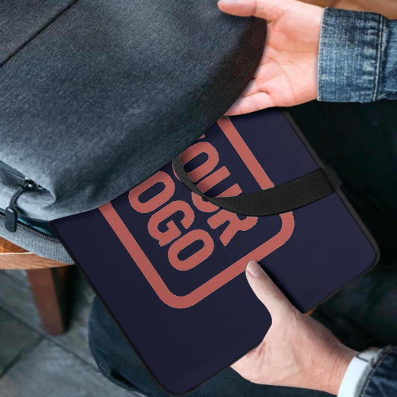 Borsa per laptop personalizzata in acciaio blu rame rosa