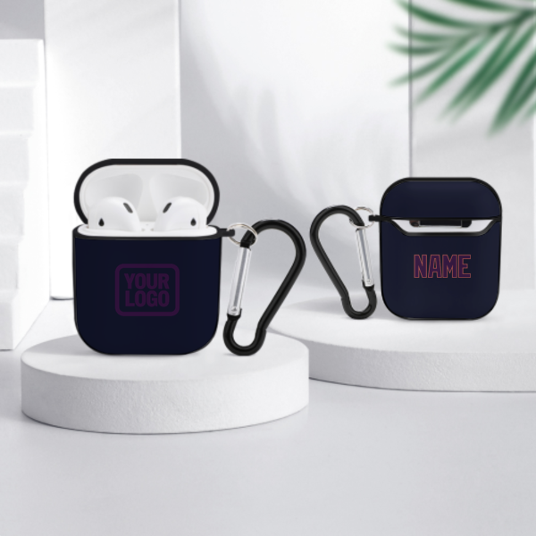 Maßgeschneidertes Stahlblau Lila AirPods-Hülle
