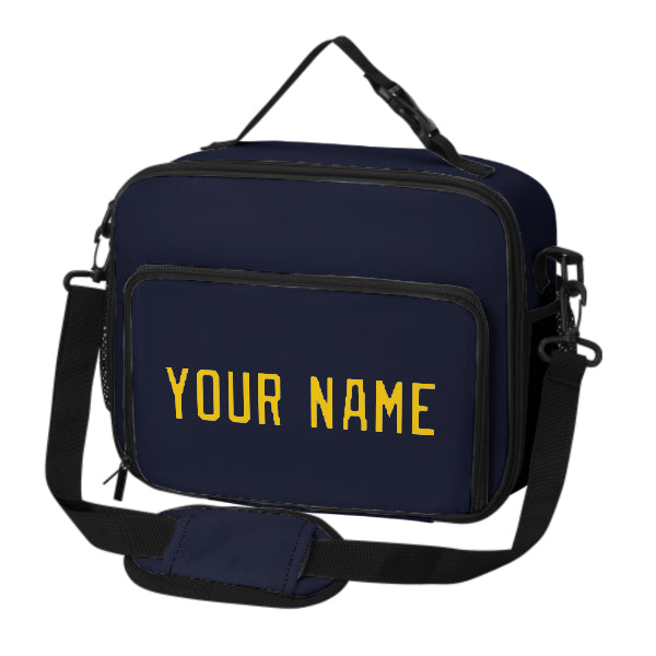 Maßgeschneidertes Stahlblau Gold Lunch-Tasche