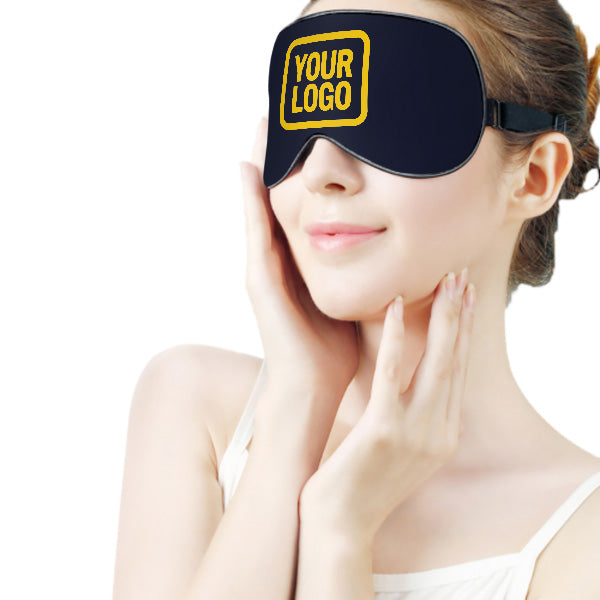 Maßgeschneidertes Stahlblau Gold Schlafmaske