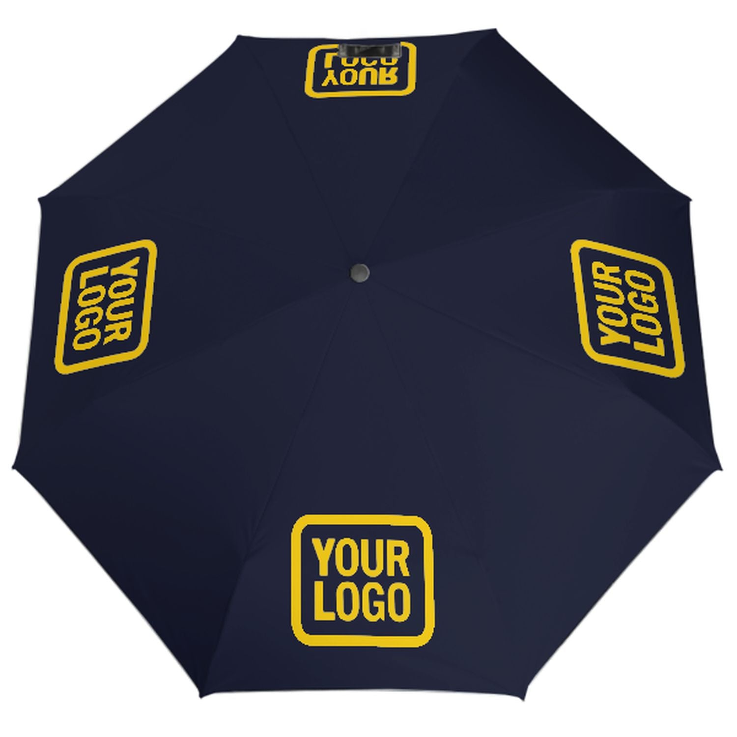 Maßgeschneidertes Stahlblau Gold Automatik-Regenschirm