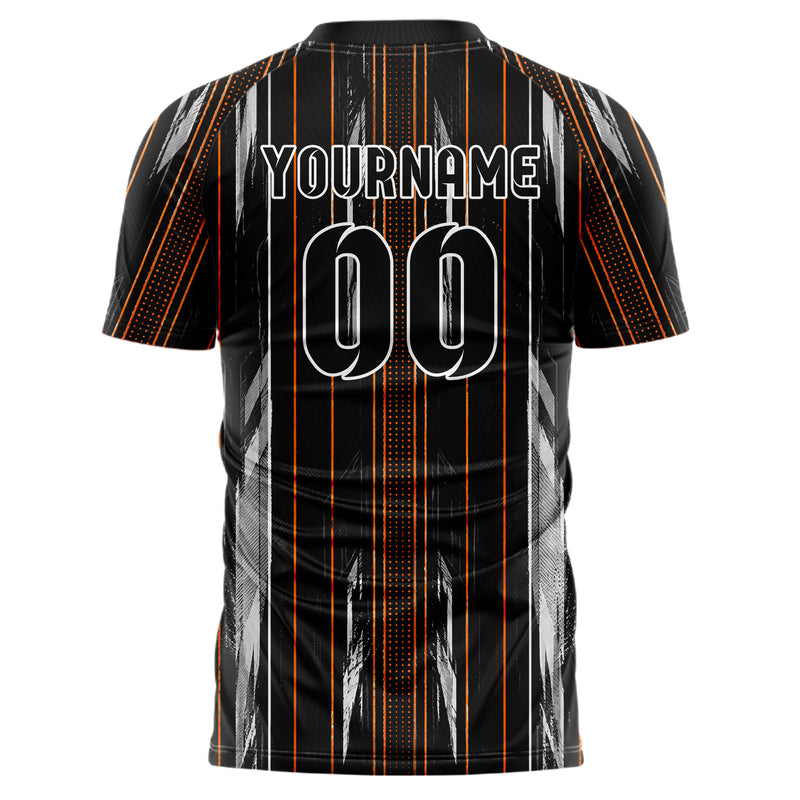 Schwarz dunkles Nadelstreifen klassische vertikale Pinstripes Design 11-0052 individuelles Fußballtrikot back