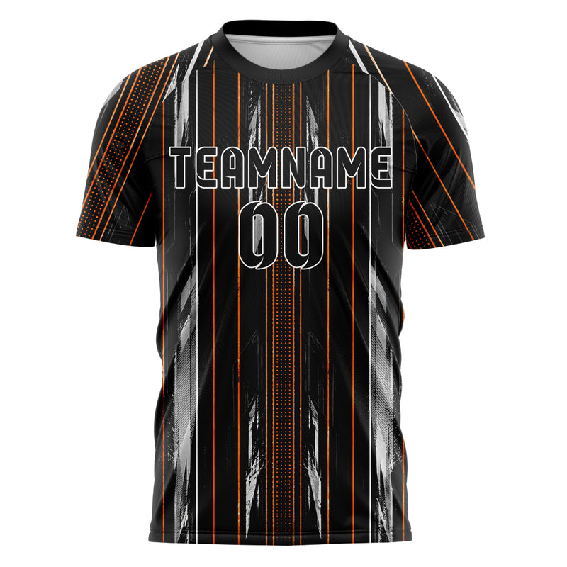 Schwarz dunkles Nadelstreifen klassische vertikale Pinstripes Design 11-0052 individuelles Fußballtrikot front