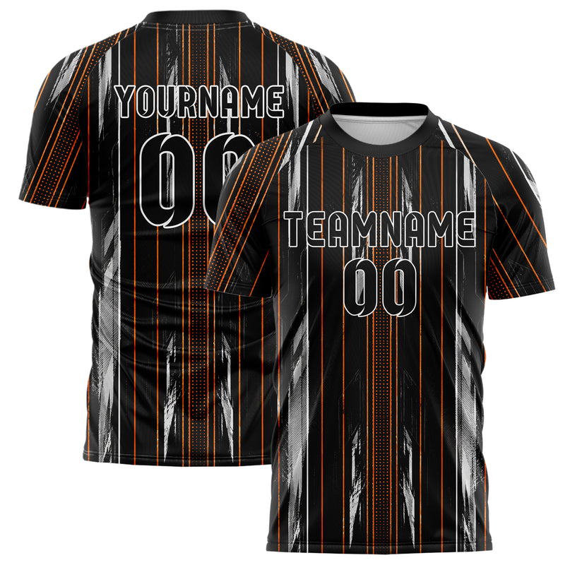 Schwarz dunkles Nadelstreifen klassische vertikale Pinstripes Design 11-0052 individuelles Fußballtrikot main