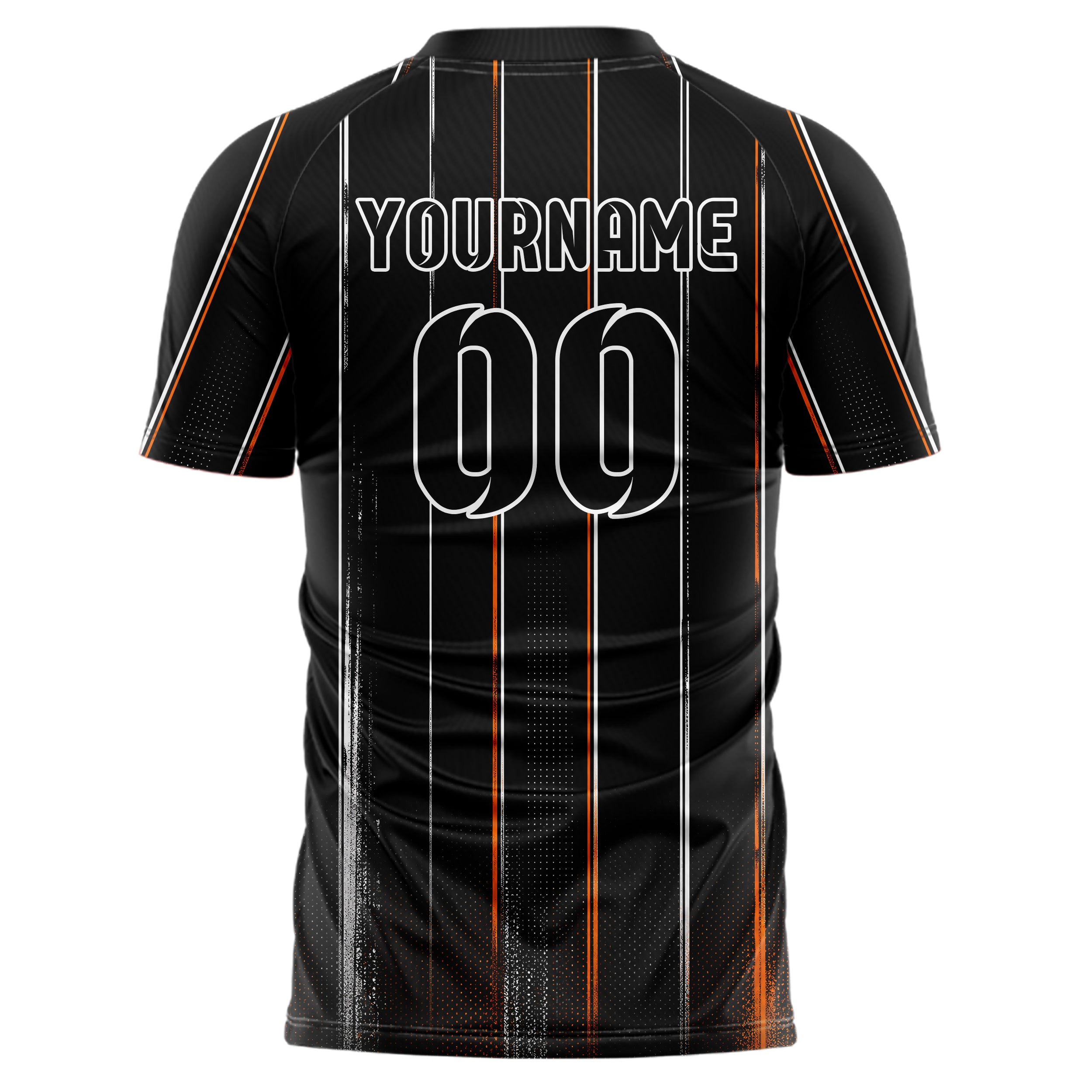 Schwarz dunkles Nadelstreifen weite Pinstripes Design 11-0001 individuelles Fußballtrikot back