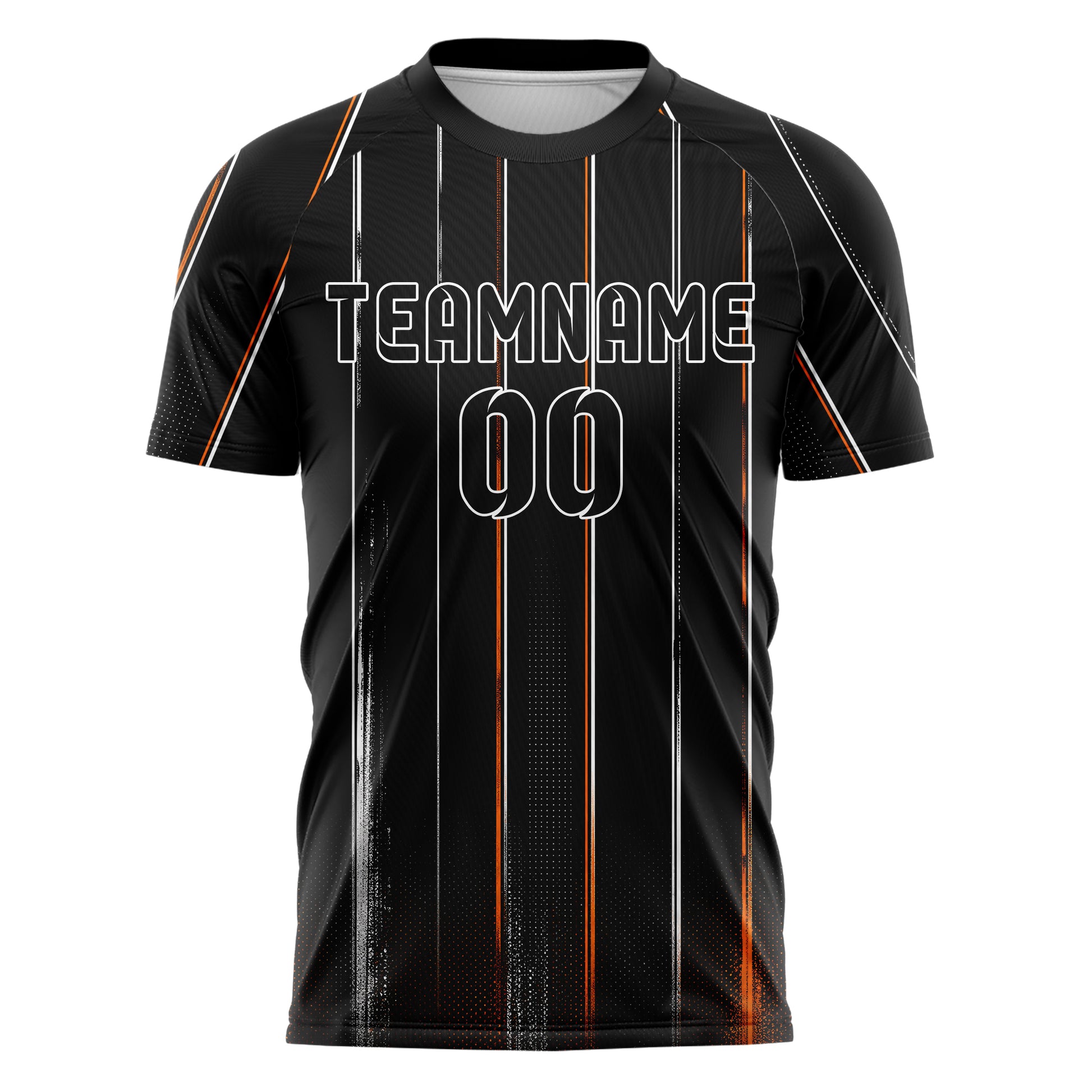 Schwarz dunkles Nadelstreifen weite Pinstripes Design 11-0001 individuelles Fußballtrikot front