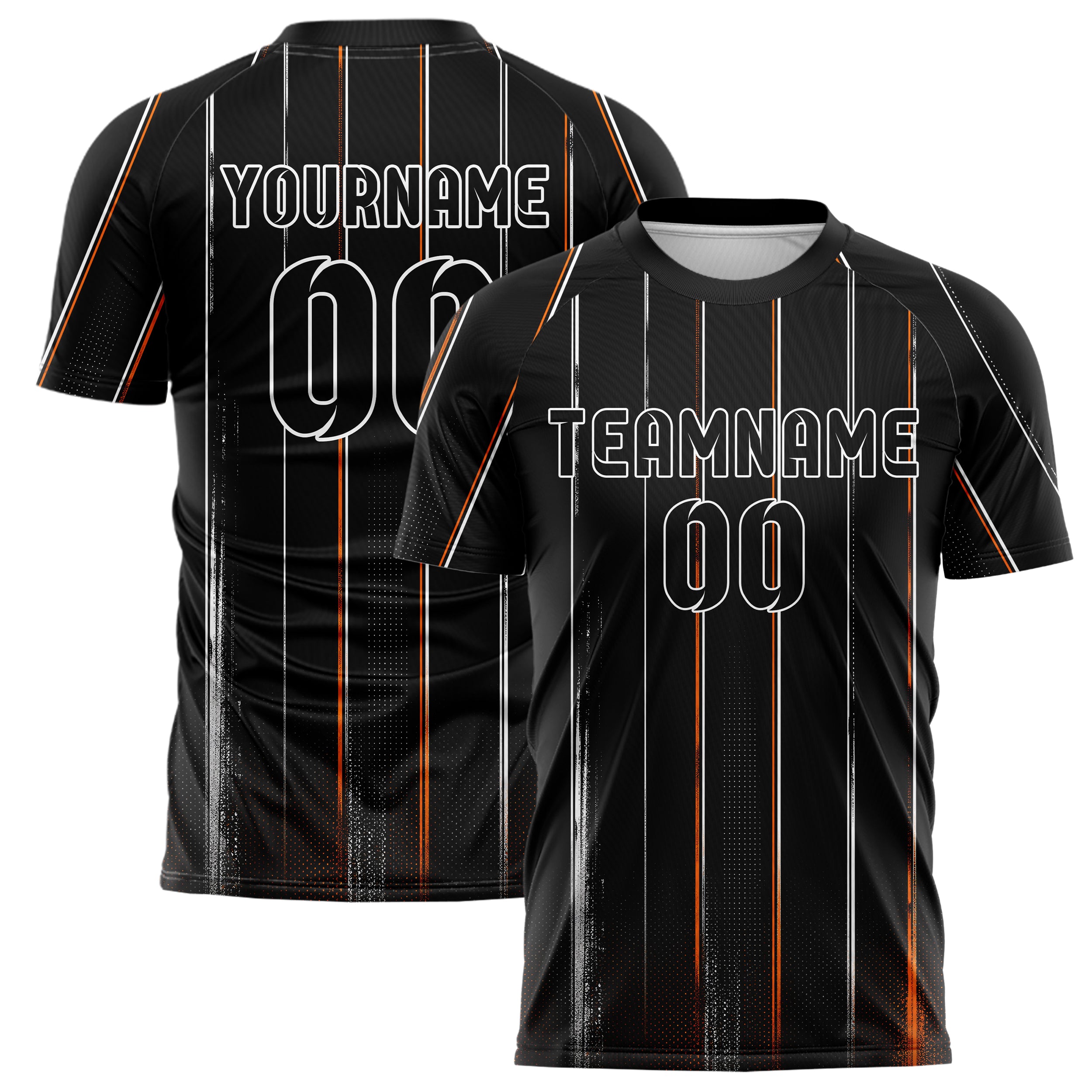 Schwarz dunkles Nadelstreifen weite Pinstripes Design 11-0001 individuelles Fußballtrikot main