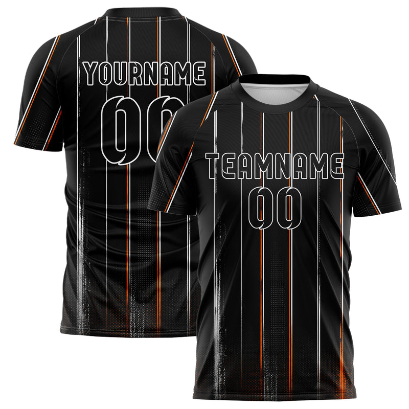 Schwarz dunkles Nadelstreifen weite Pinstripes Design 11-0001 individuelles Fußballtrikot main