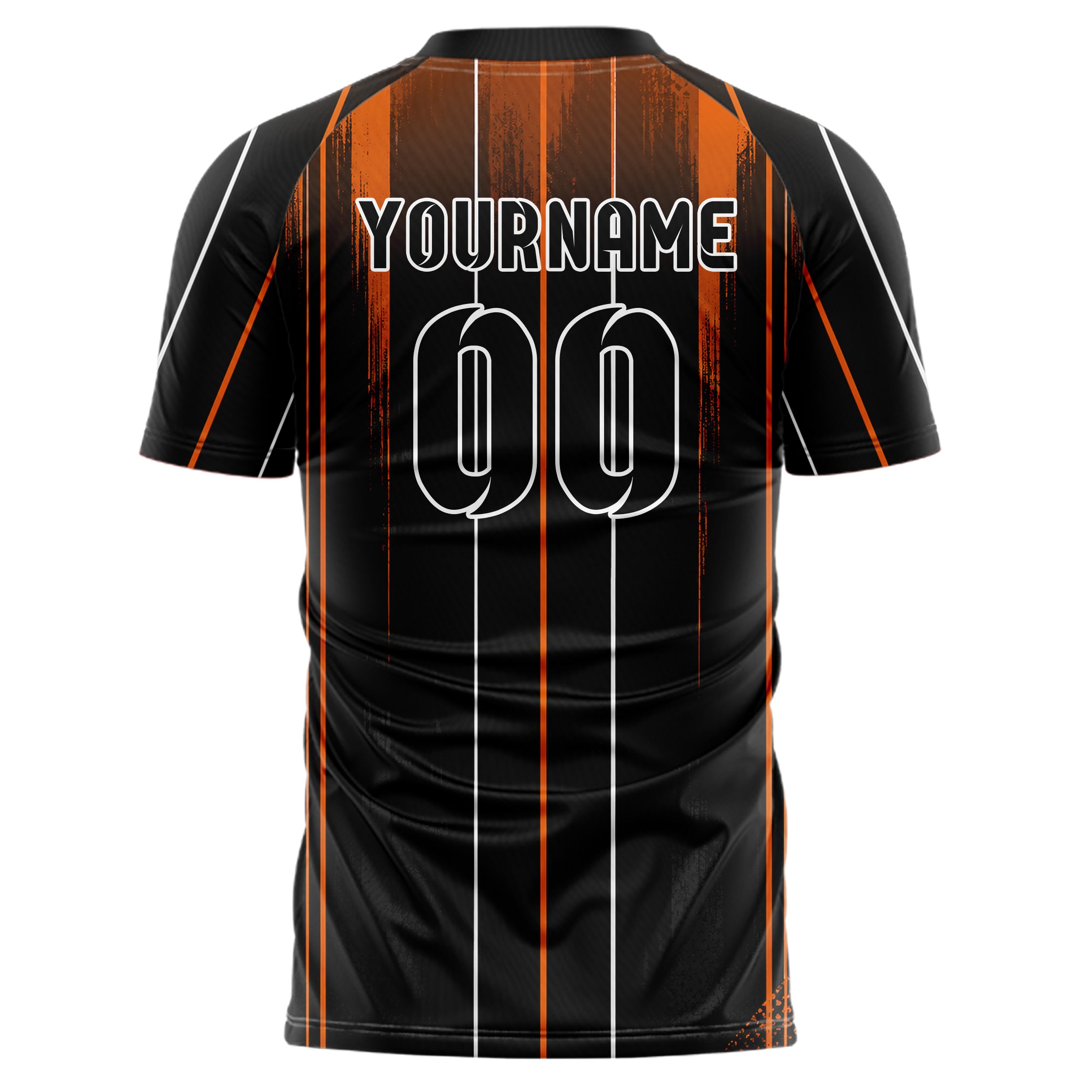 Schwarz dunkles Nadelstreifen weite Pinstripes Design 11-0043 individuelles Fußballtrikot back