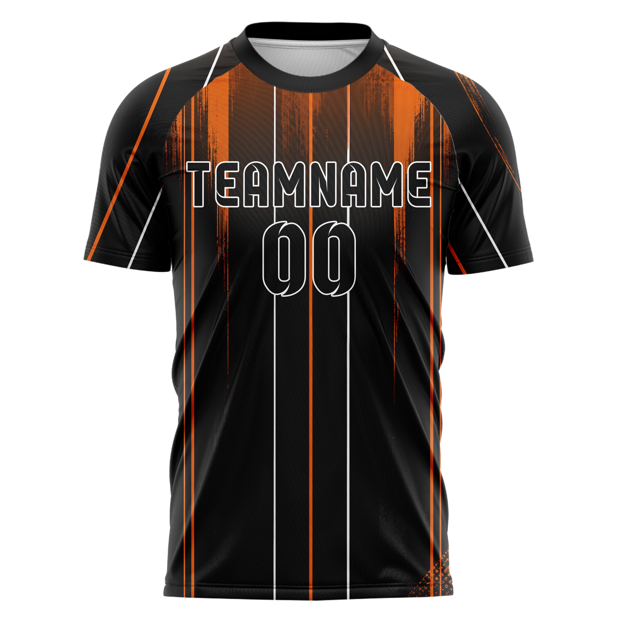 Schwarz dunkles Nadelstreifen weite Pinstripes Design 11-0043 individuelles Fußballtrikot front