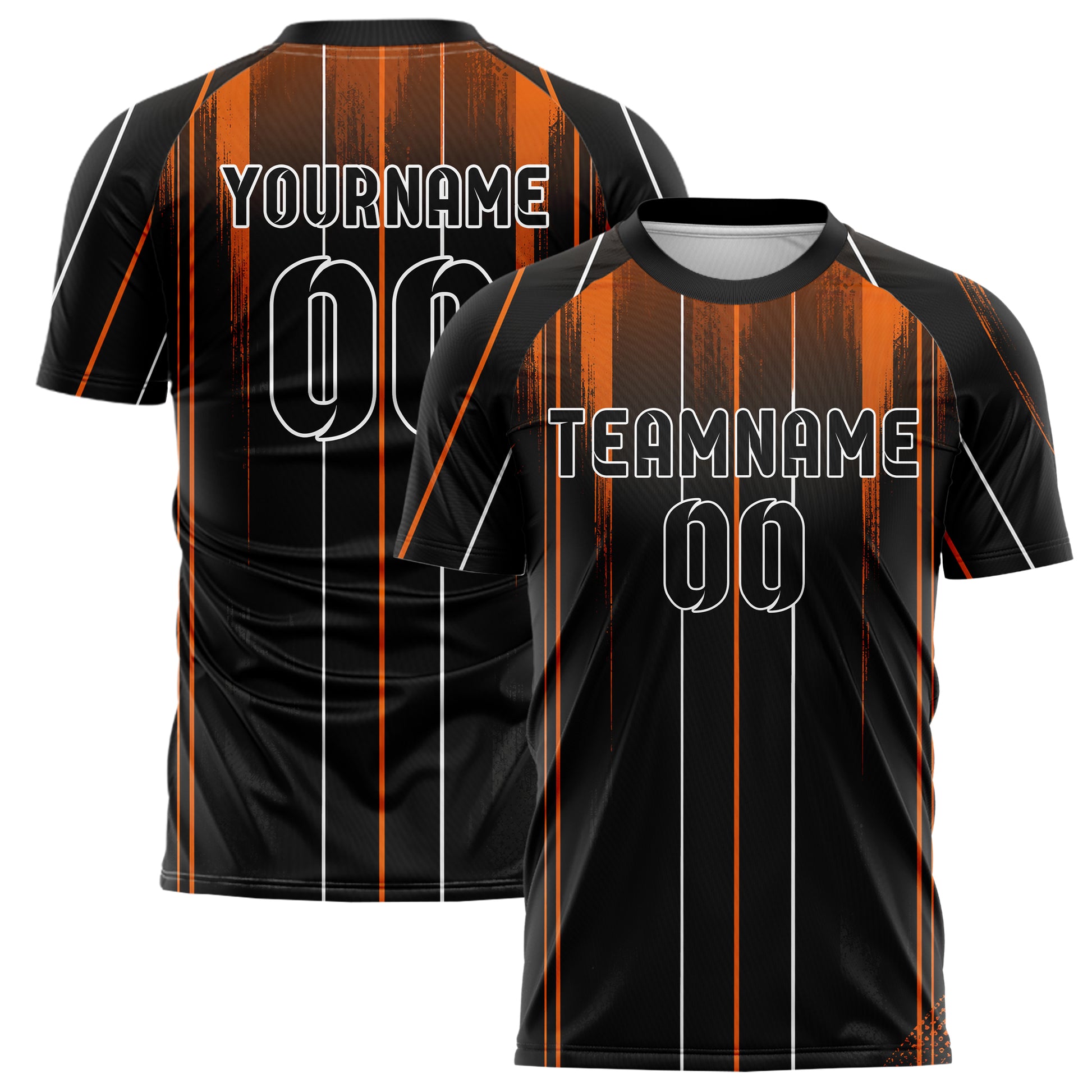 Schwarz dunkles Nadelstreifen weite Pinstripes Design 11-0043 individuelles Fußballtrikot main