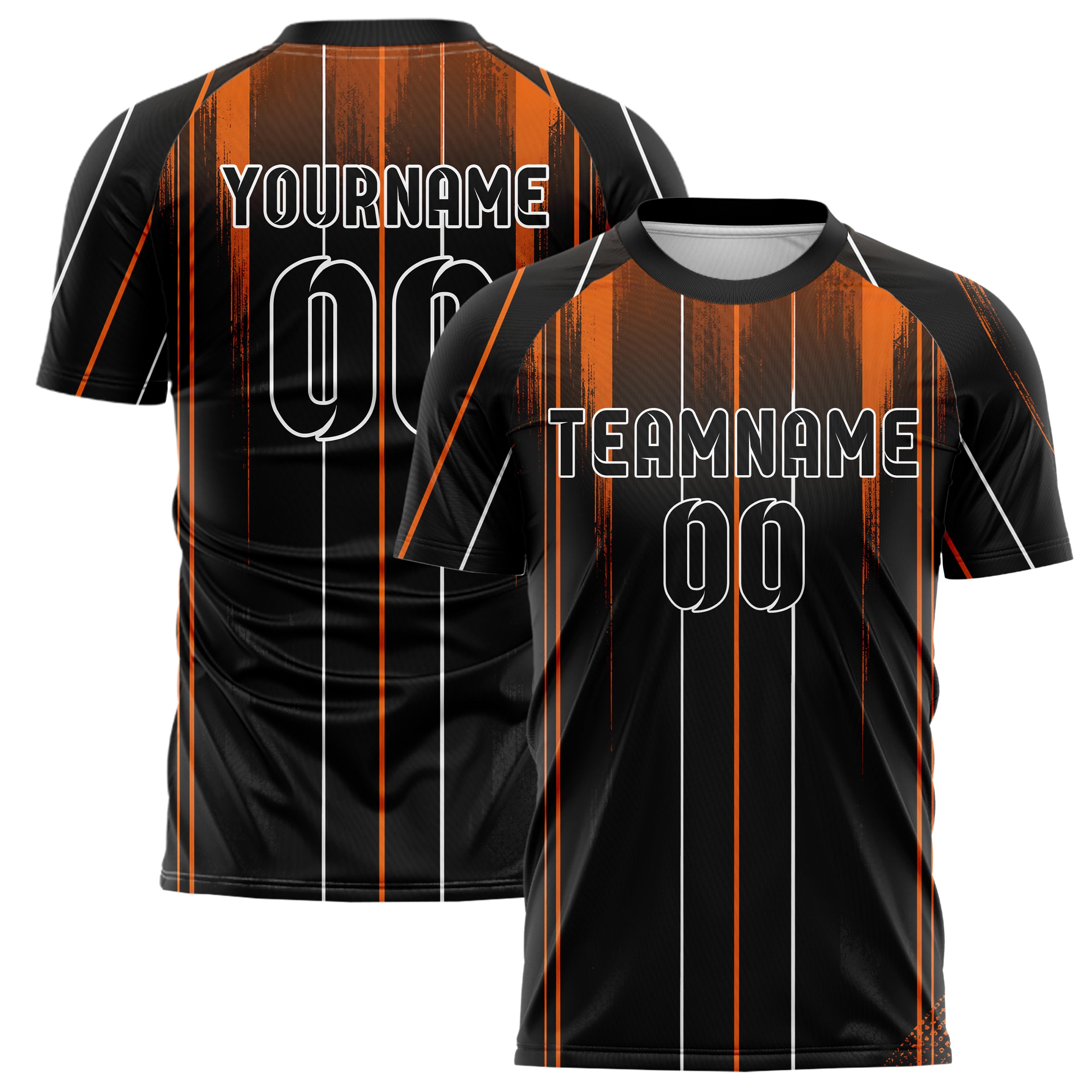 Schwarz dunkles Nadelstreifen weite Pinstripes Design 11-0043 individuelles Fußballtrikot main