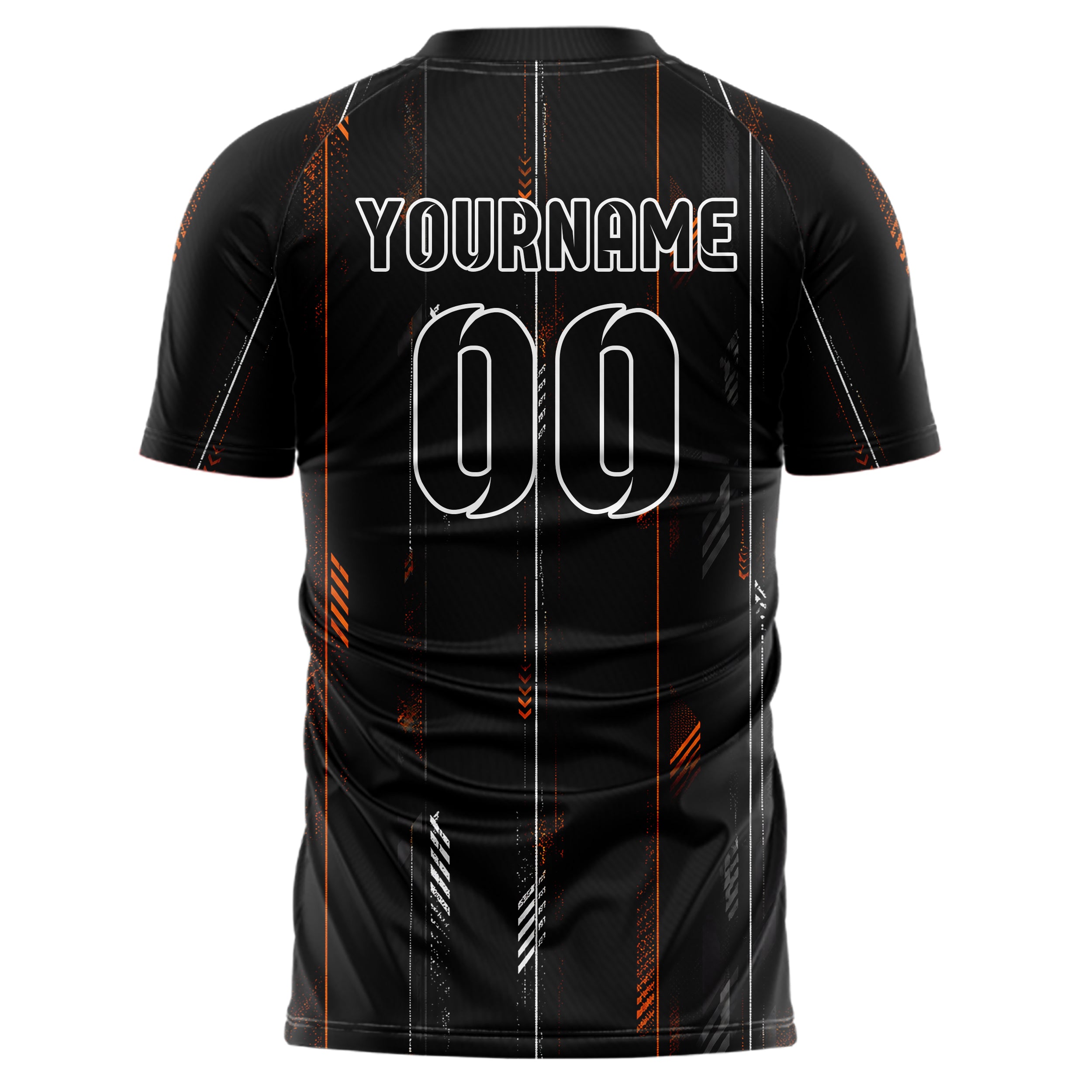 Schwarz dunkles Nadelstreifen weite Pinstripes Design 11-0055 individuelles Fußballtrikot back