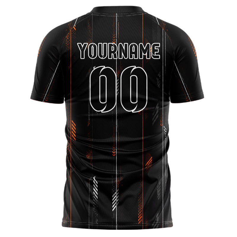 Schwarz dunkles Nadelstreifen weite Pinstripes Design 11-0055 individuelles Fußballtrikot back