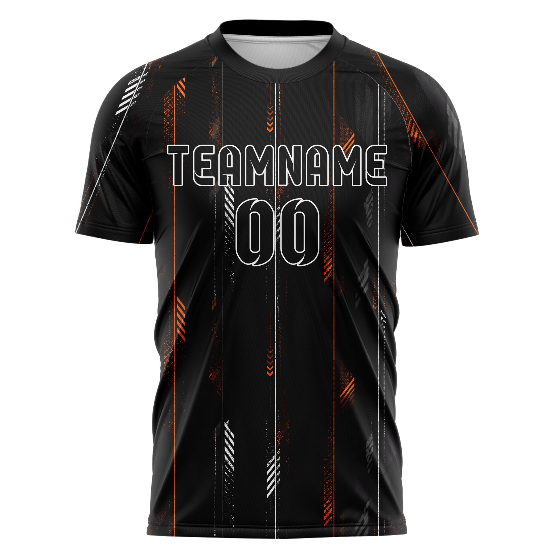 Schwarz dunkles Nadelstreifen weite Pinstripes Design 11-0055 individuelles Fußballtrikot front