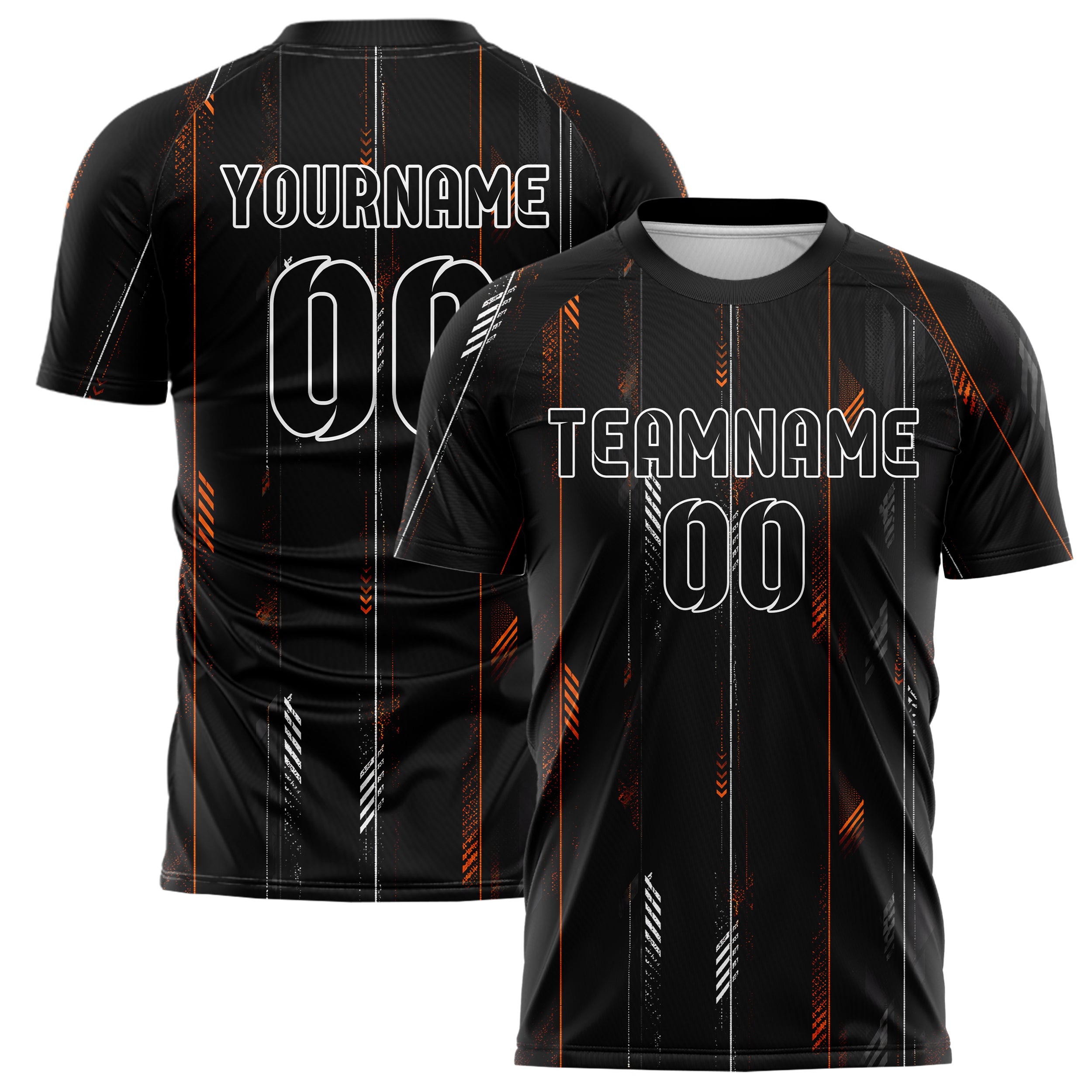 Schwarz dunkles Nadelstreifen weite Pinstripes Design 11-0055 individuelles Fußballtrikot main