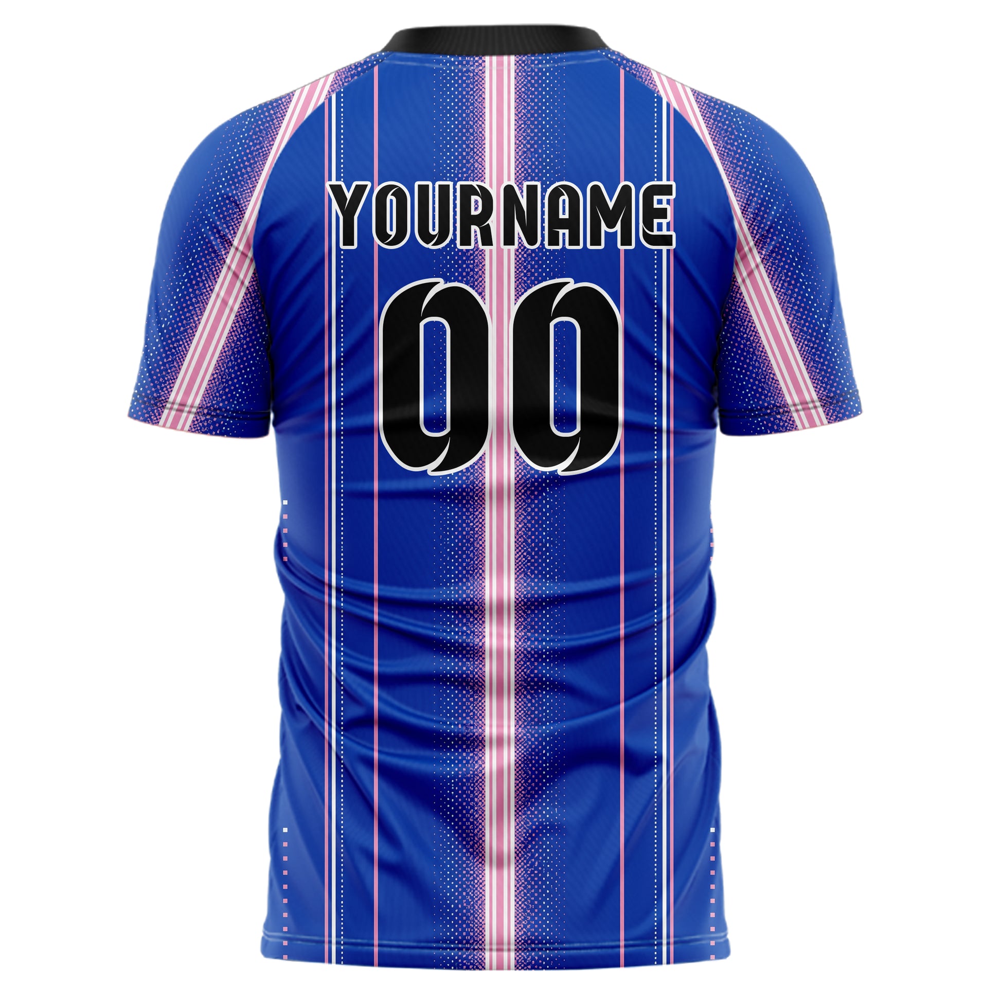 Royalblau klassisches Nadelstreifen sichtbares Center Band Design 11-0003 individuelles Fußballtrikot back