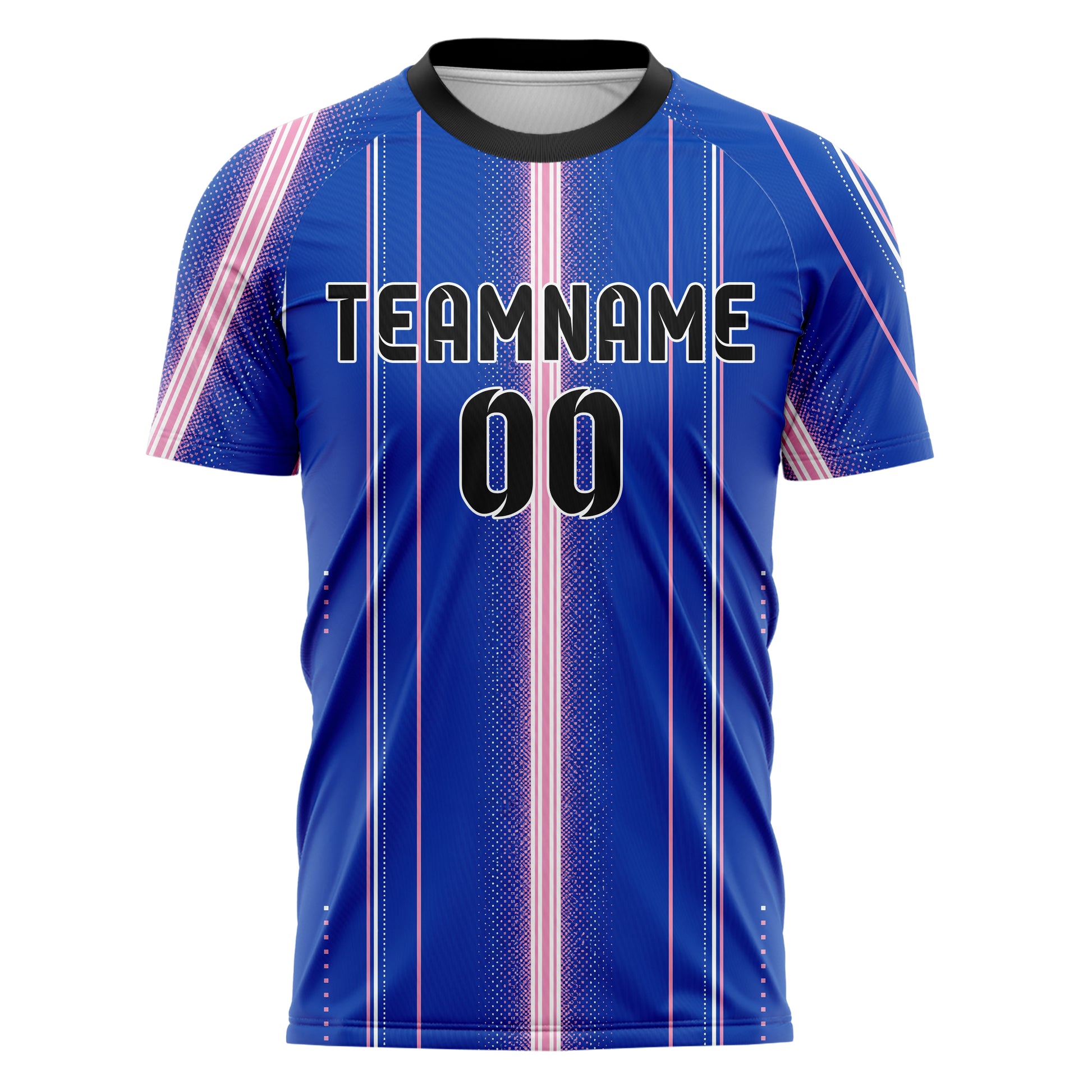 Royalblau klassisches Nadelstreifen sichtbares Center Band Design 11-0003 individuelles Fußballtrikot front