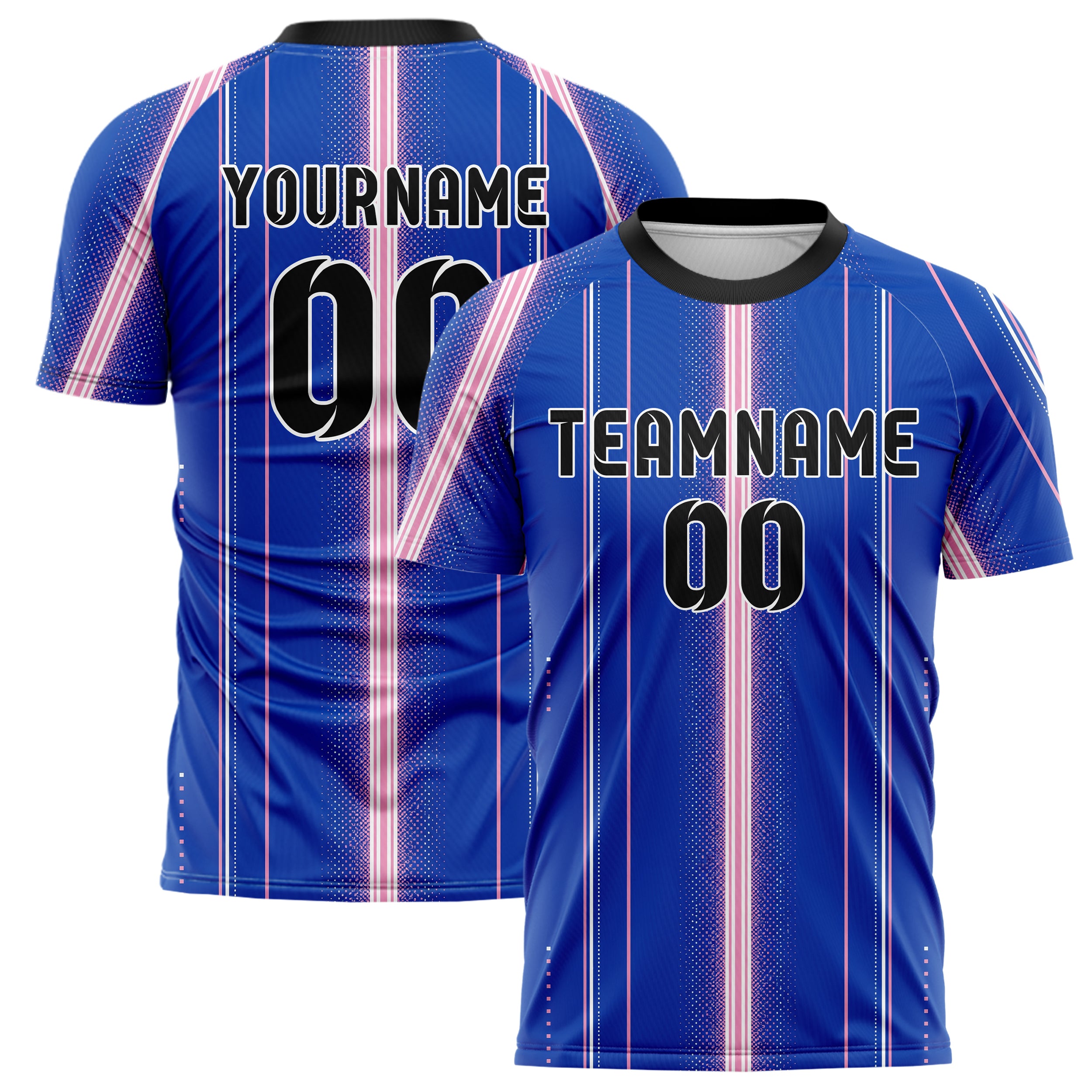 Royalblau klassisches Nadelstreifen sichtbares Center Band Design 11-0003 individuelles Fußballtrikot main