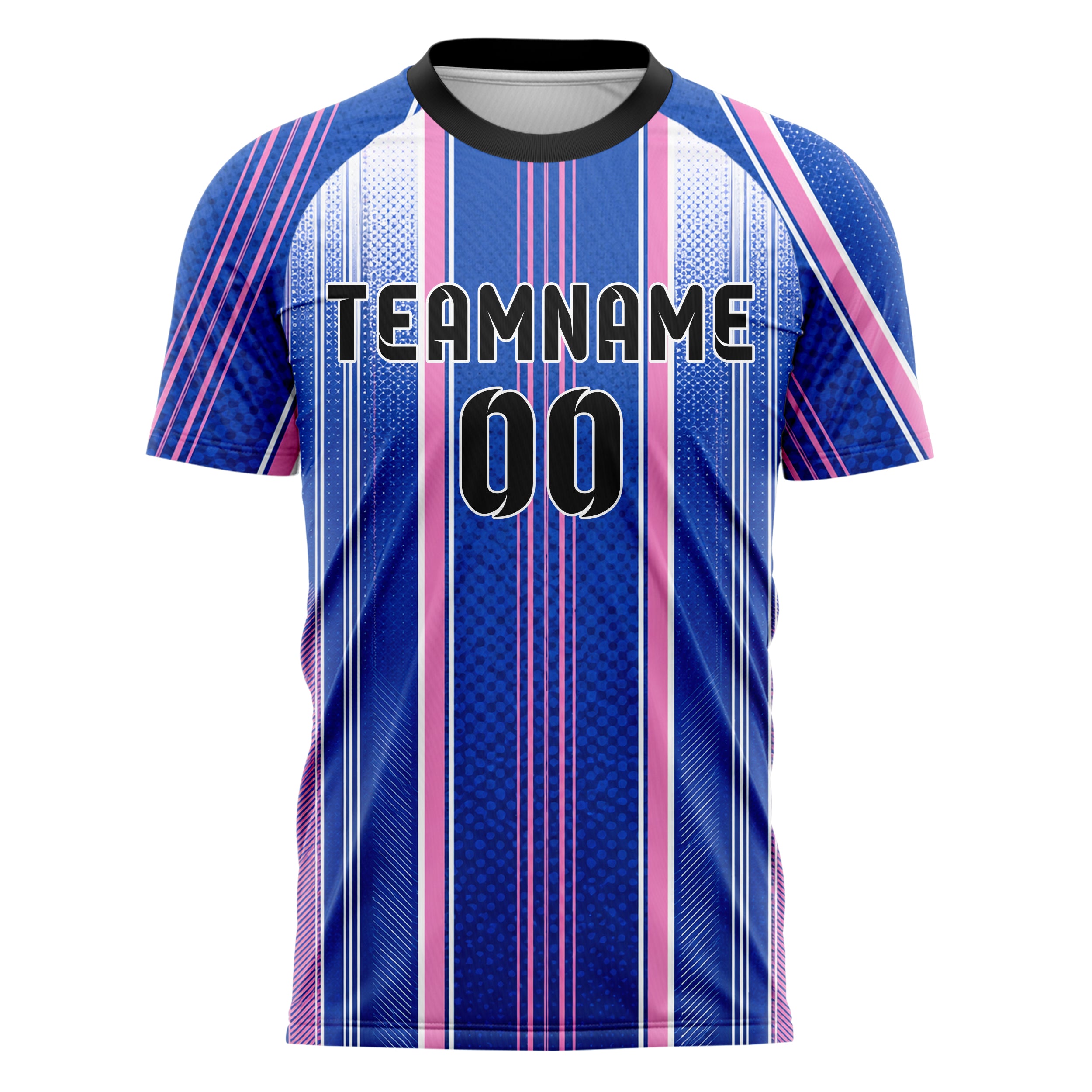Royalblau klassisches Nadelstreifen sichtbares Center Band Design 11-0027 individuelles Fußballtrikot front