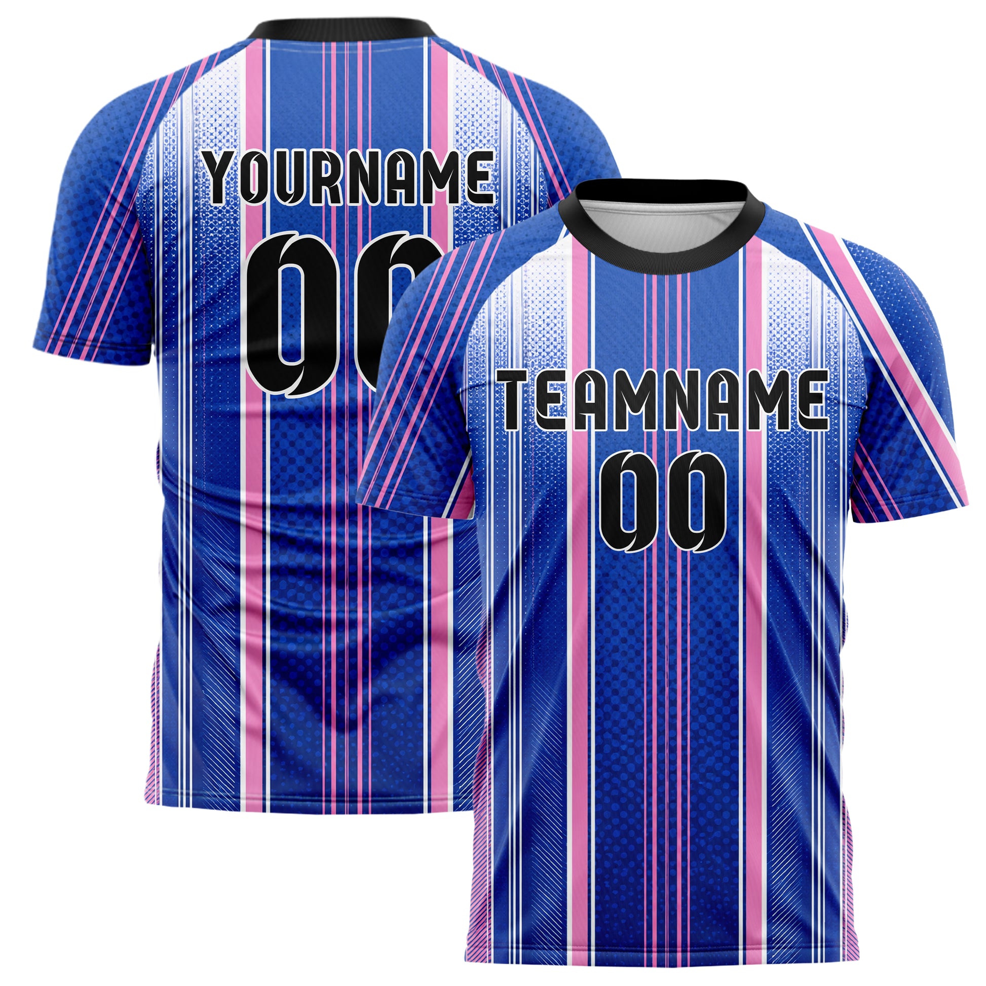 Royalblau klassisches Nadelstreifen sichtbares Center Band Design 11-0027 individuelles Fußballtrikot main