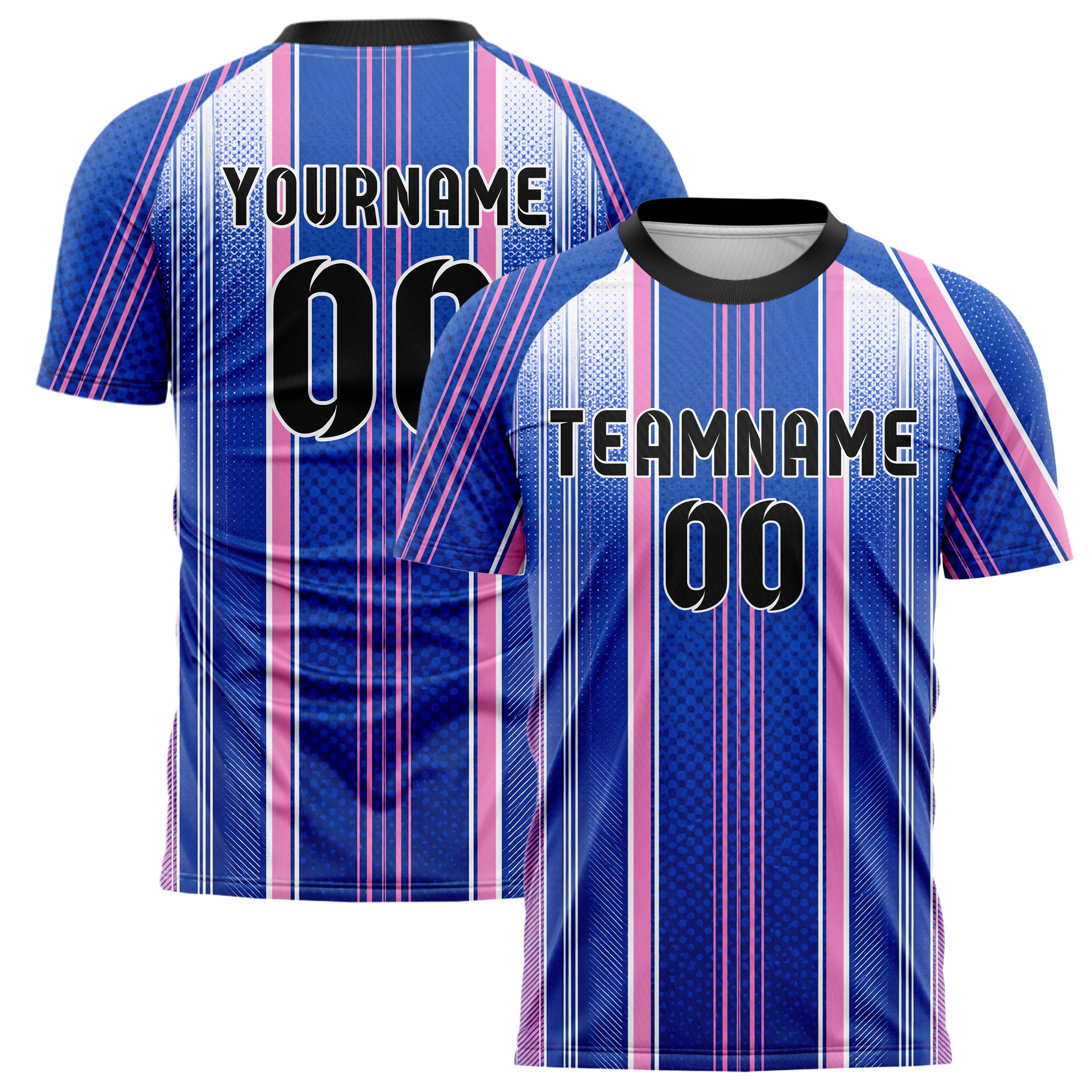Royalblau klassisches Nadelstreifen sichtbares Center Band Design 11-0027 individuelles Fußballtrikot main