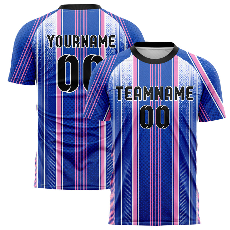 Royalblau klassisches Nadelstreifen sichtbares Center Band Design 11-0027 individuelles Fußballtrikot main