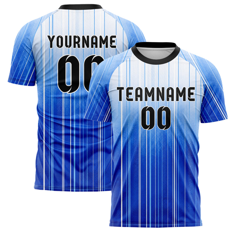 Royalblau lebendiges Nadelstreifen klassische vertikale Pinstripes Design 11-0022 individuelles Fußballtrikot main