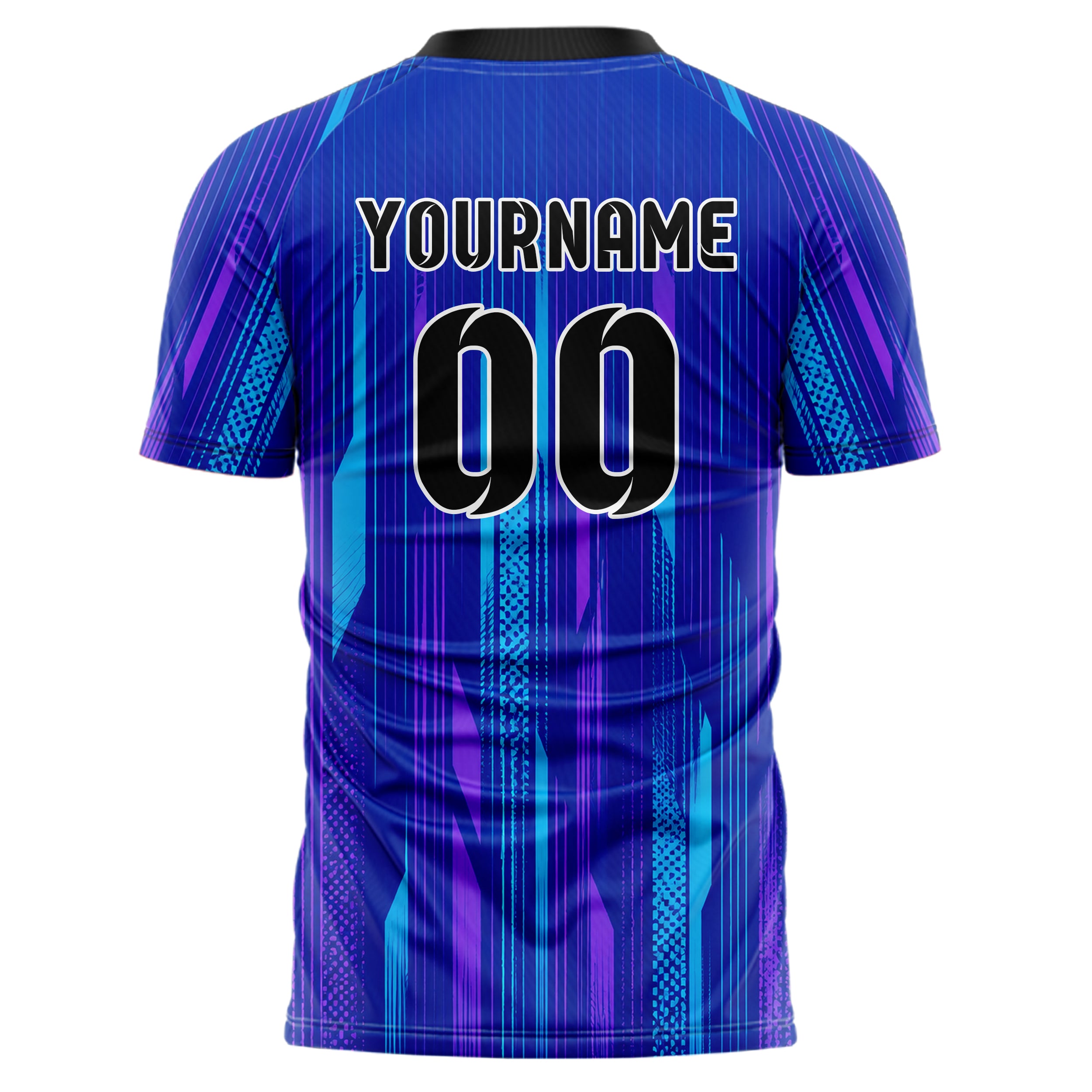Royalblau lebendiges Nadelstreifen enge Pinstripes Design 11-0029 individuelles Fußballtrikot back