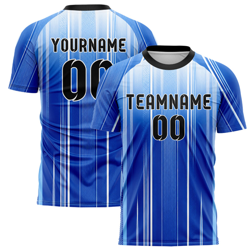 Royalblau lebendiges Nadelstreifen weite Pinstripes Design 11-0025 individuelles Fußballtrikot main