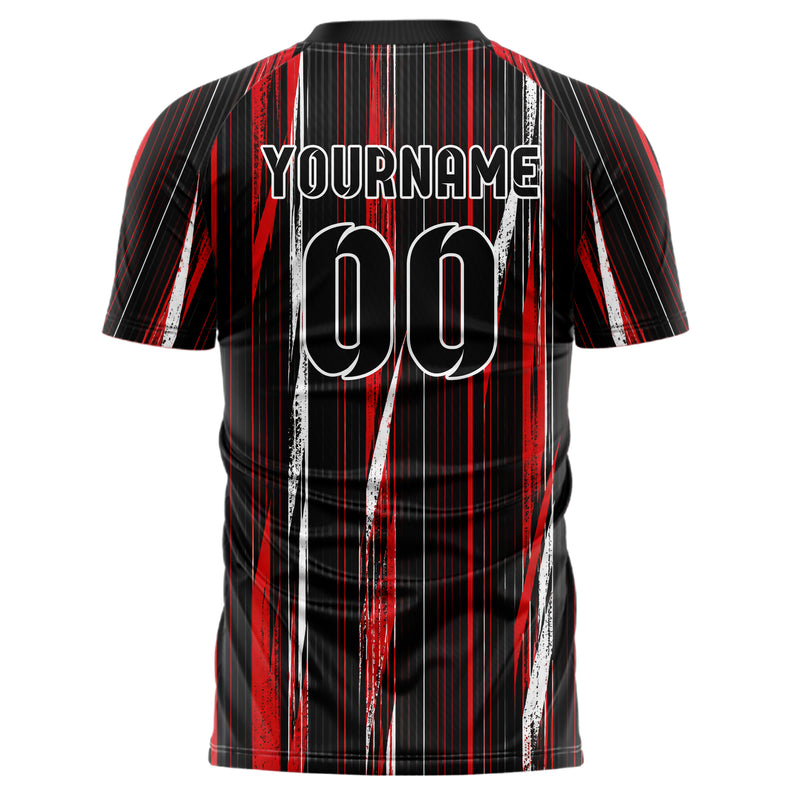 Schwarz dunkles Nadelstreifen enge Pinstripes Design 11-0053 individuelles Fußballtrikot back