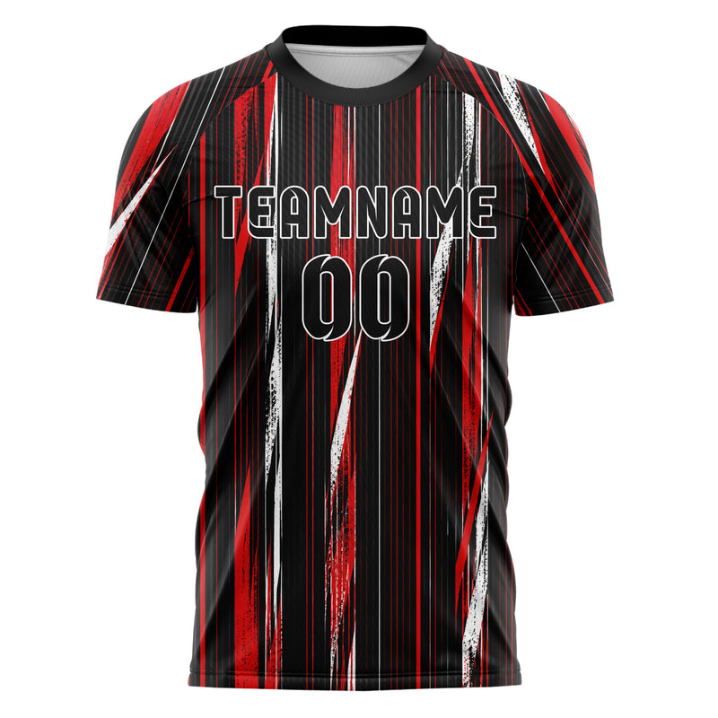 Schwarz dunkles Nadelstreifen enge Pinstripes Design 11-0053 individuelles Fußballtrikot front