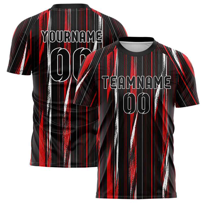 Schwarz dunkles Nadelstreifen enge Pinstripes Design 11-0053 individuelles Fußballtrikot main