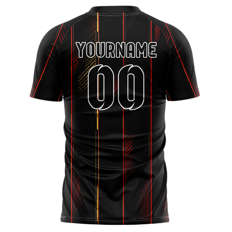 Schwarz dunkles Nadelstreifen weite Pinstripes Design 11-0007 individuelles Fußballtrikot back