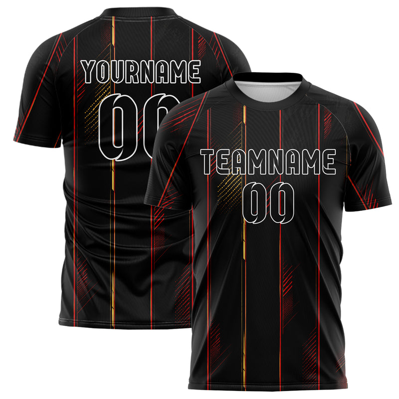 Schwarz dunkles Nadelstreifen weite Pinstripes Design 11-0007 individuelles Fußballtrikot main