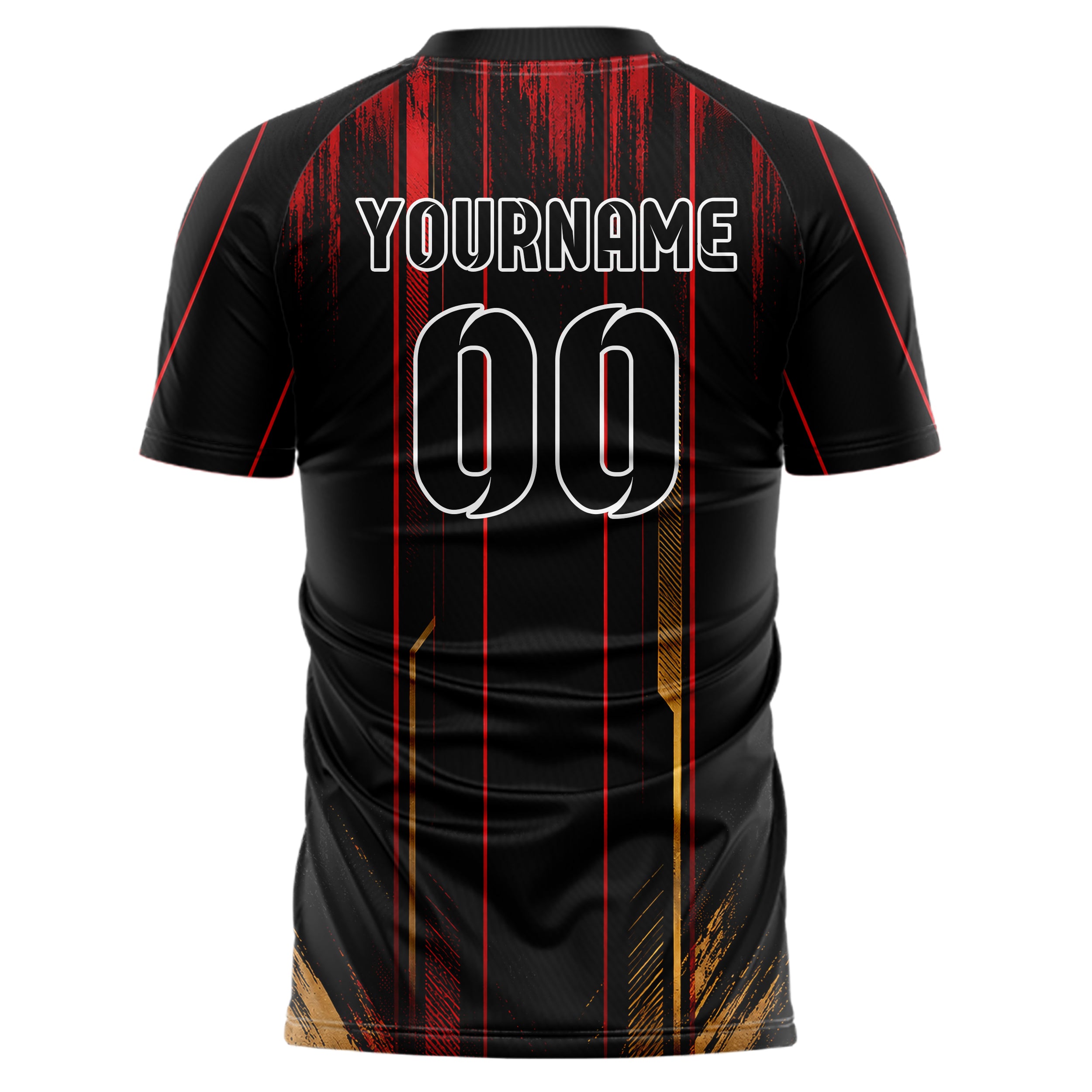 Schwarz dunkles Nadelstreifen weite Pinstripes Design 11-0037 individuelles Fußballtrikot back