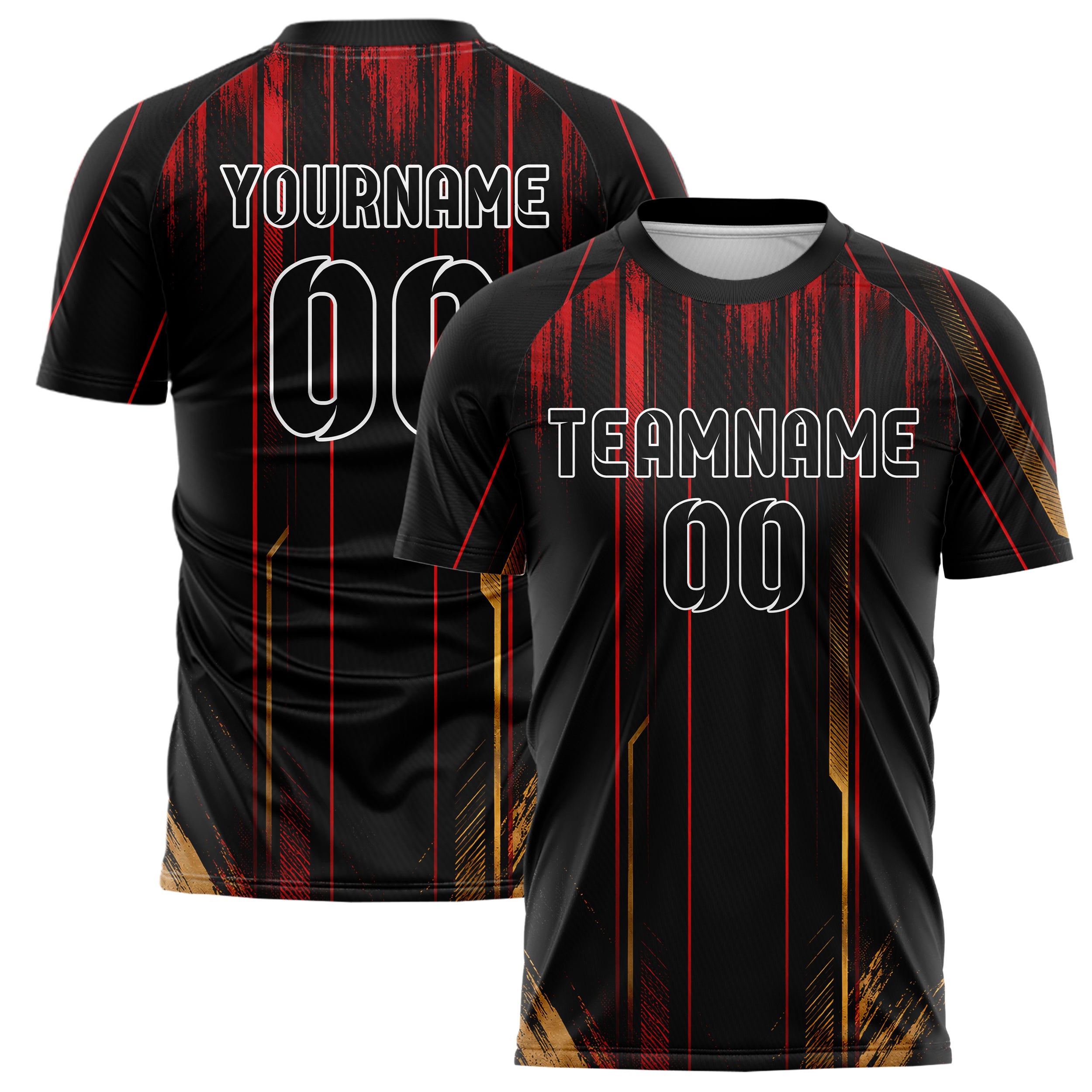 Schwarz dunkles Nadelstreifen weite Pinstripes Design 11-0037 individuelles Fußballtrikot main