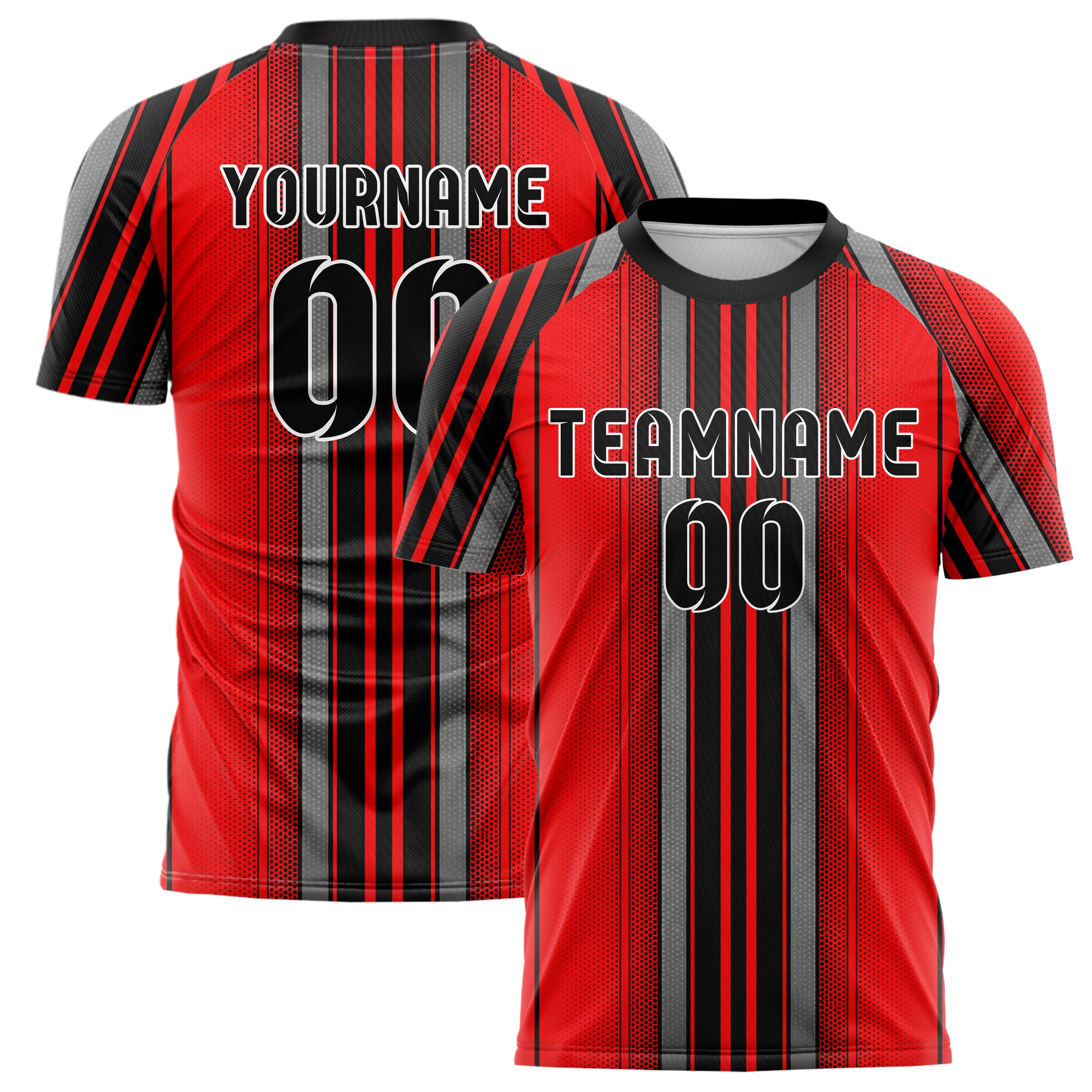 Rot lebendiges Nadelstreifen sichtbares Center Band Design 11-0039 individuelles Fußballtrikot main