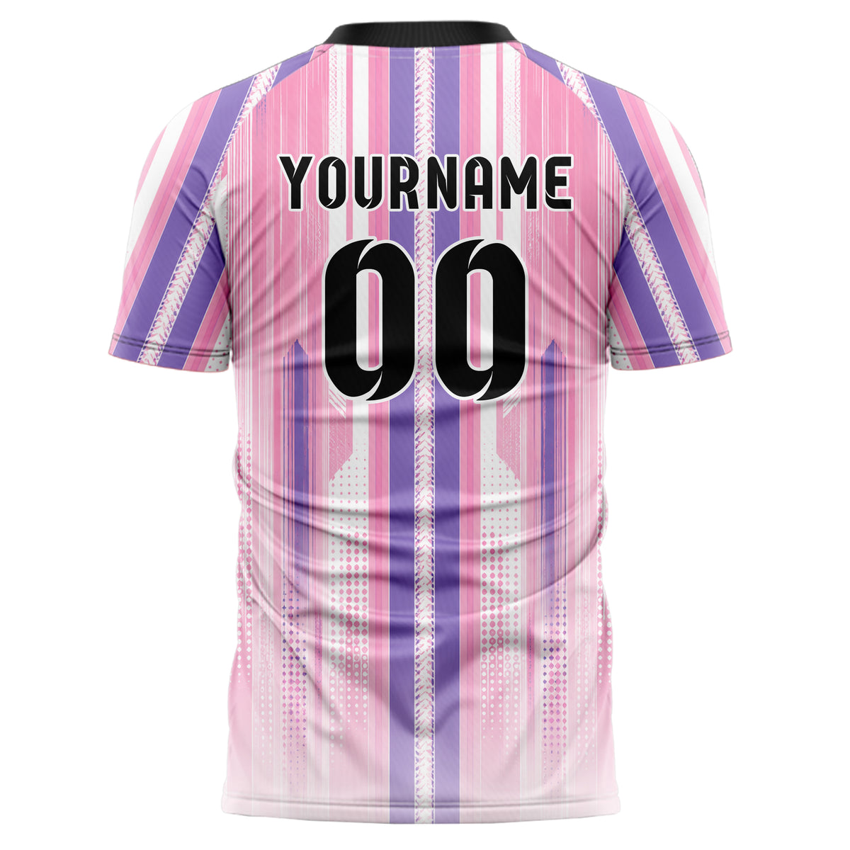 Hellrosa pastelliges Nadelstreifen sichtbares Center Band Design 11-0033 individuelles Fußballtrikot back